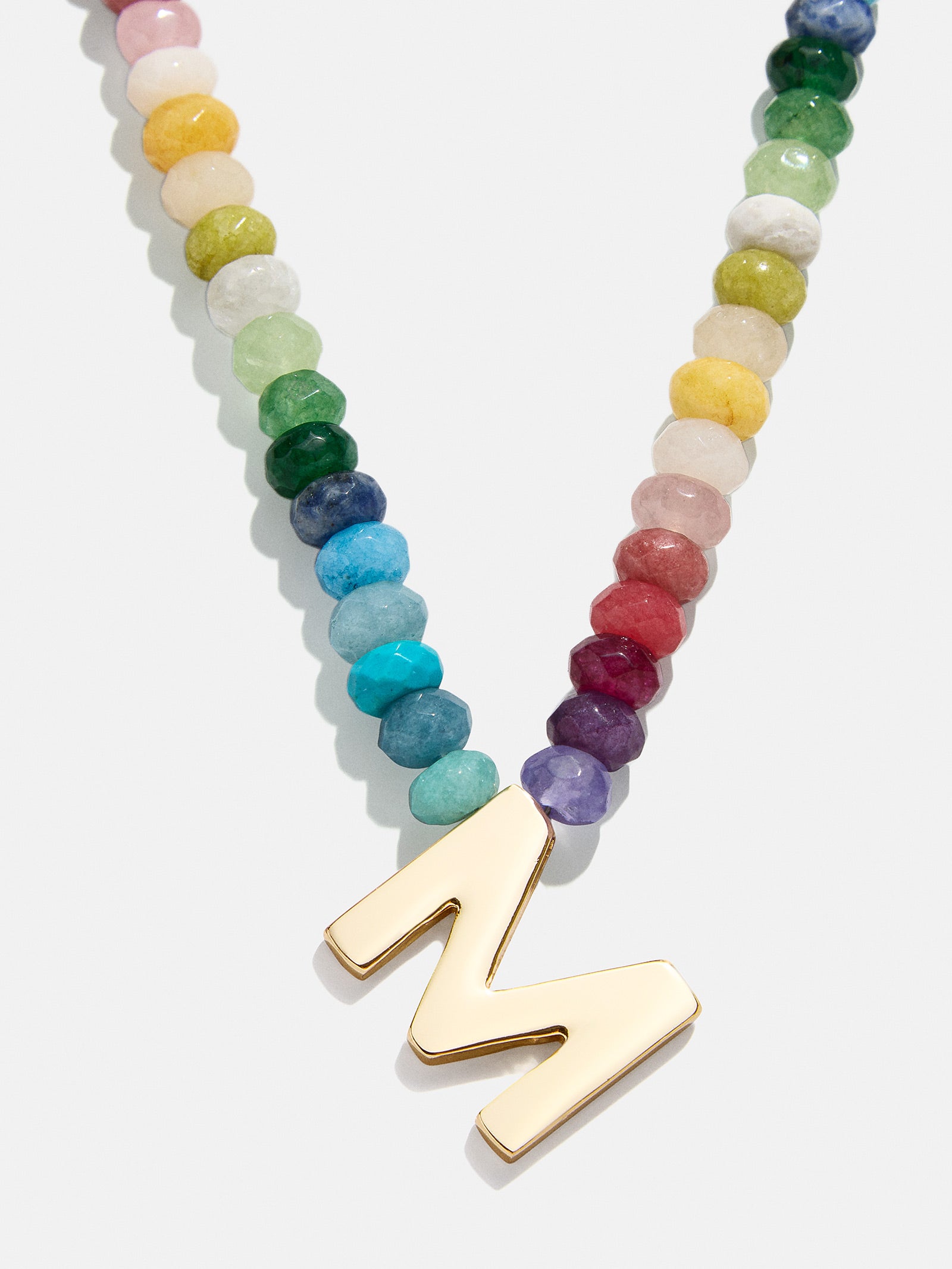 Semi-Precious Block Initial Necklace - Multi - Image 15