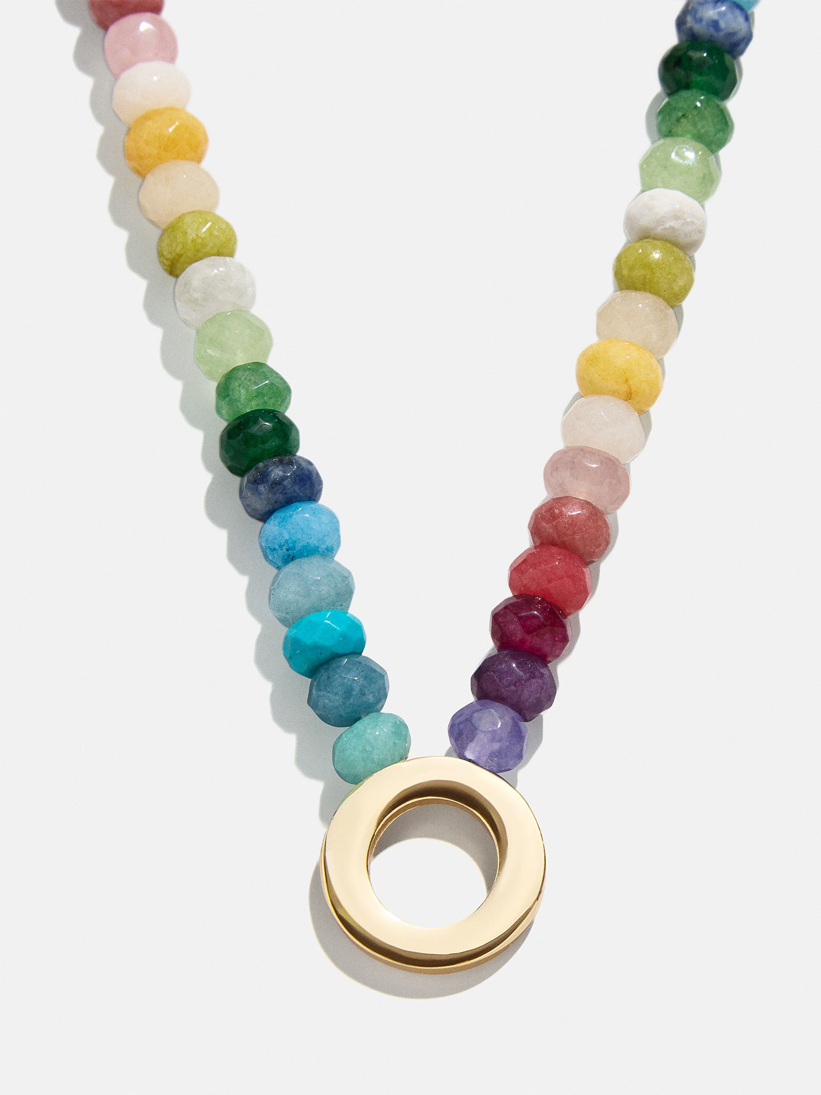 Semi-Precious Block Initial Necklace - Multi - Image 17