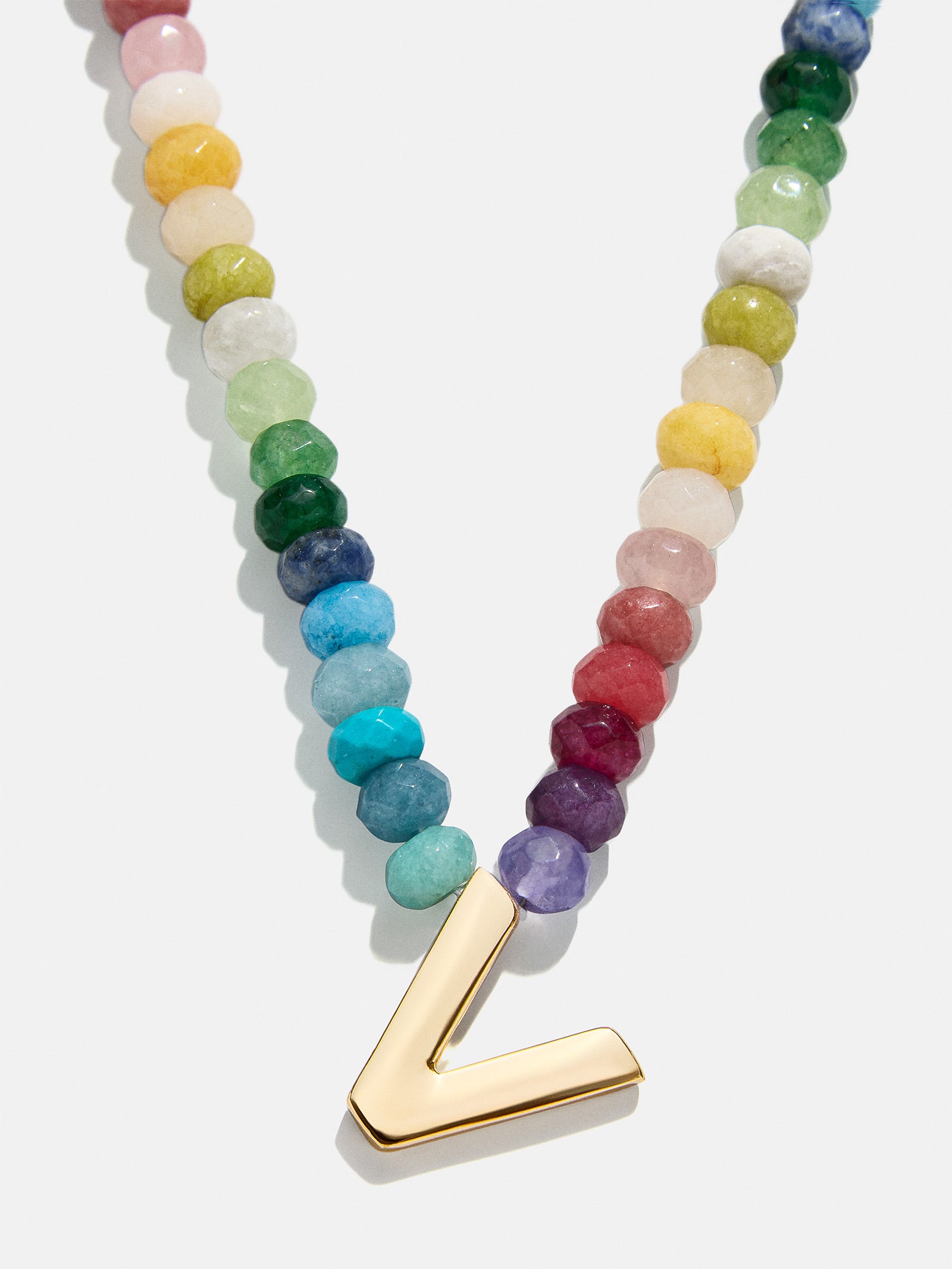 Semi-Precious Block Initial Necklace - Multi - Image 22