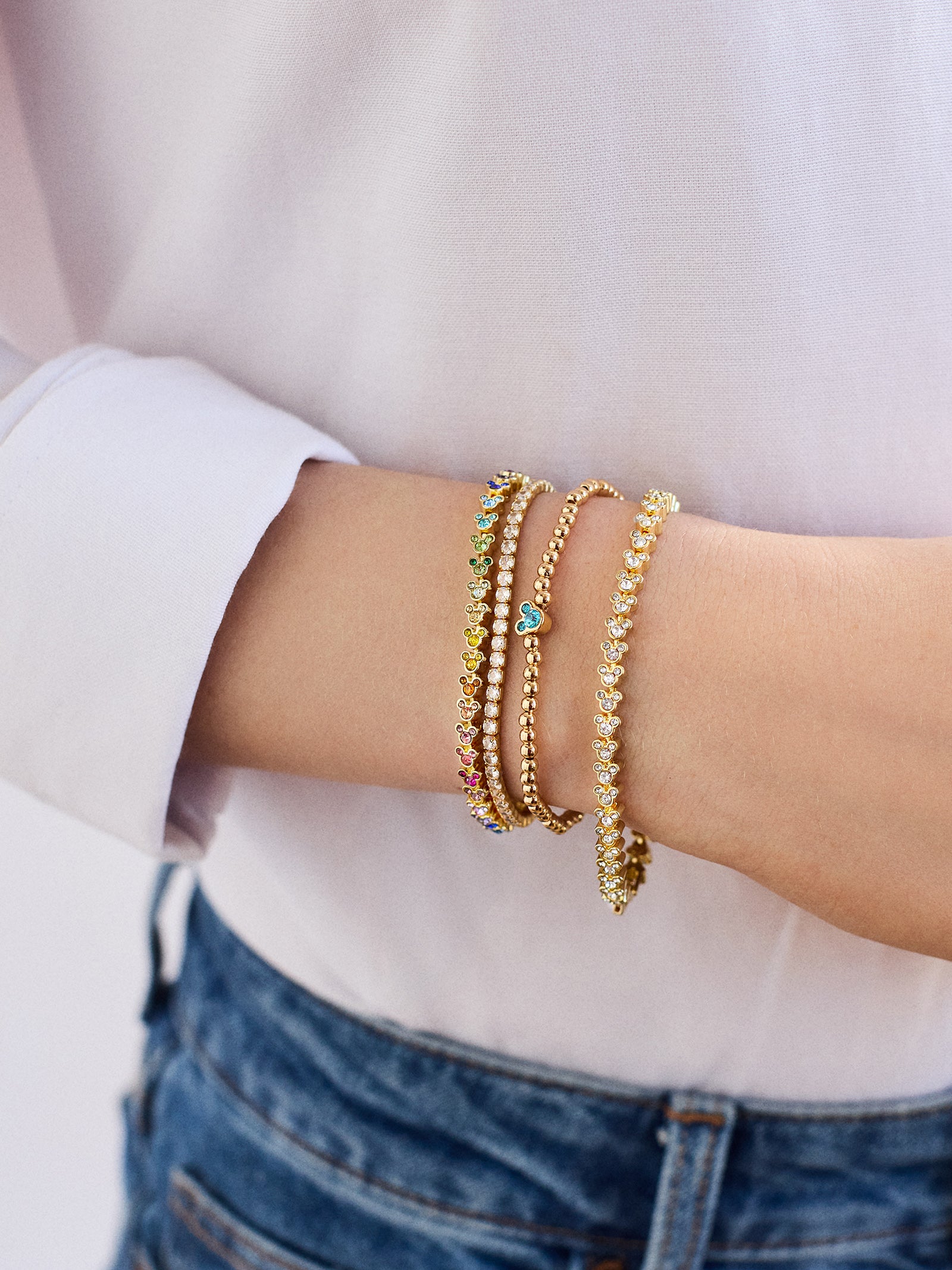 Disney Mickey Mouse Birthstone Pisa Bracelet - Peridot - Image 2