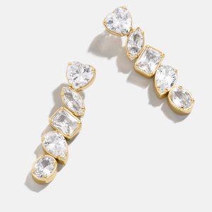 Eva Drop Earrings - Gold/Pav??