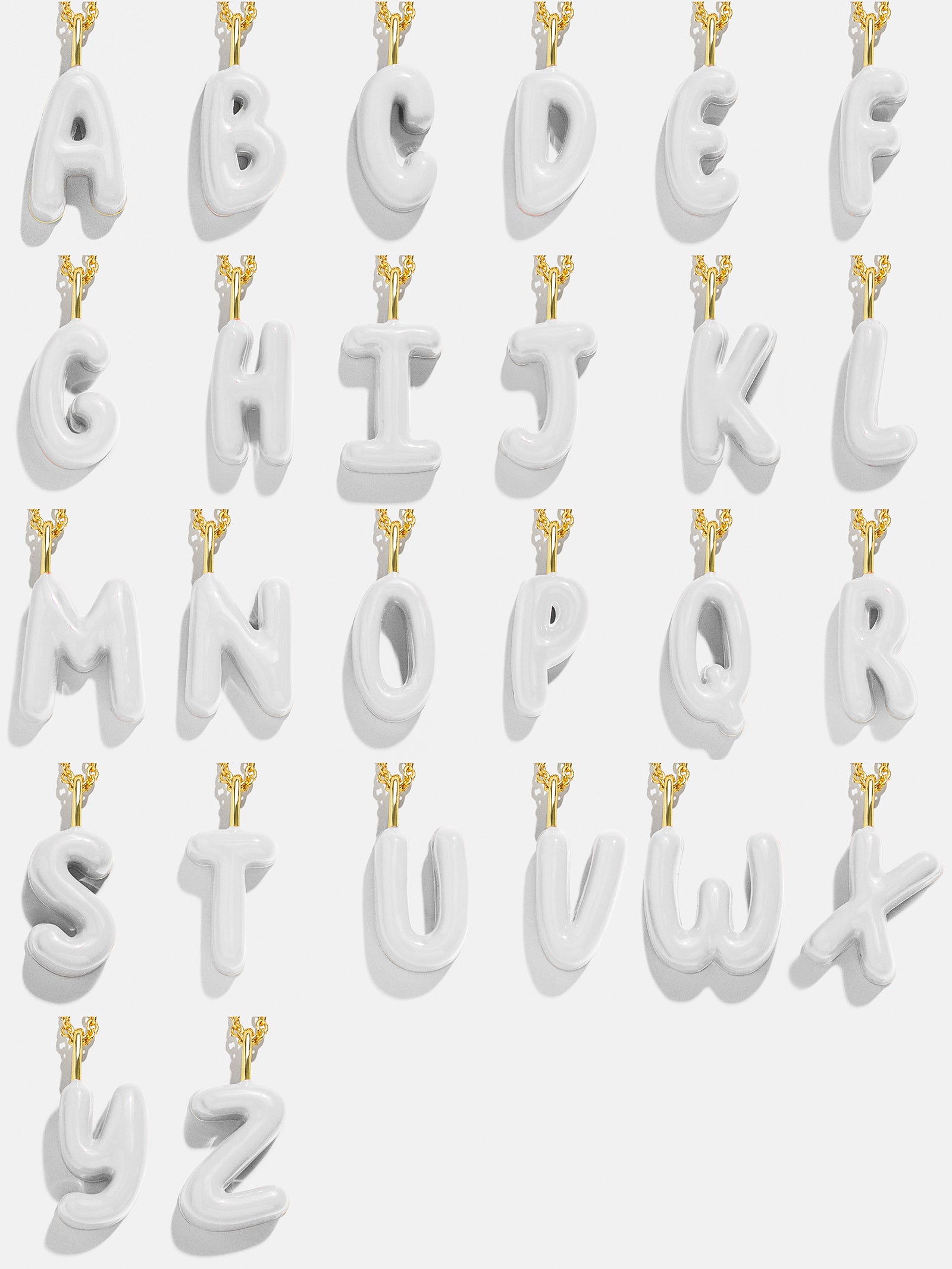 Mini Bubble Initial Enamel Necklace - White - Image 5