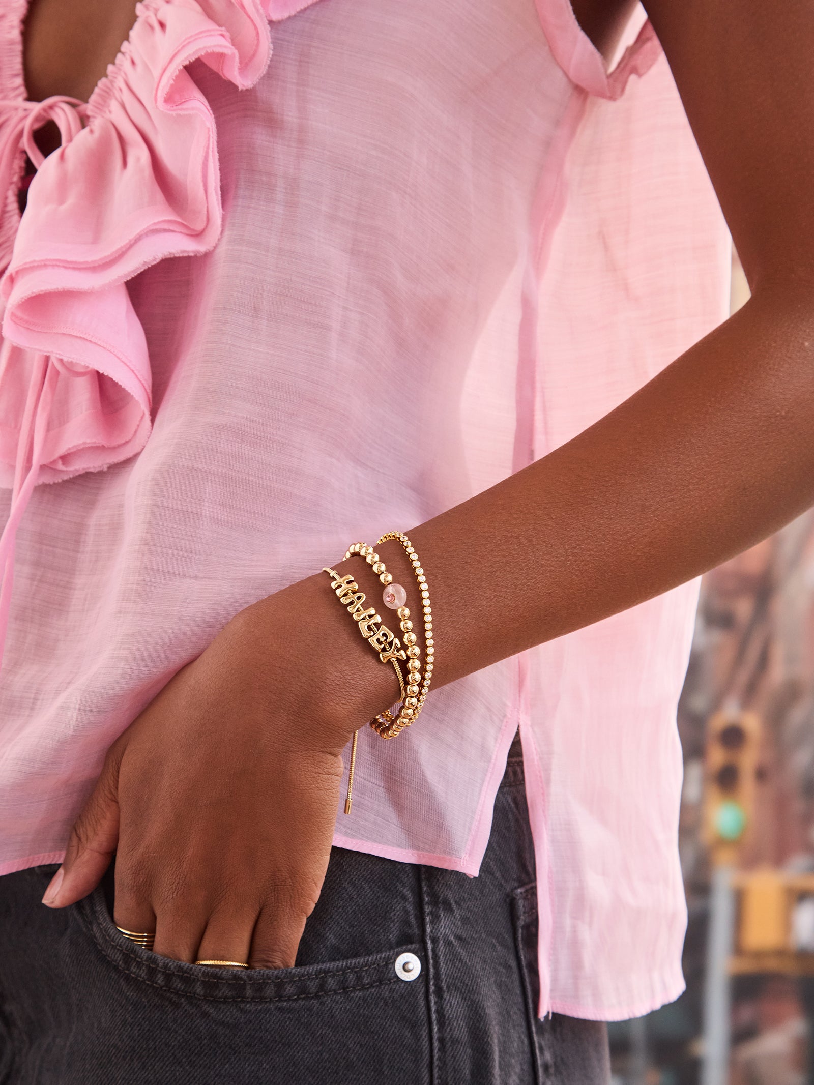 Semi-Precious Birthstone Pisa Bracelet - Topaz - Image 2