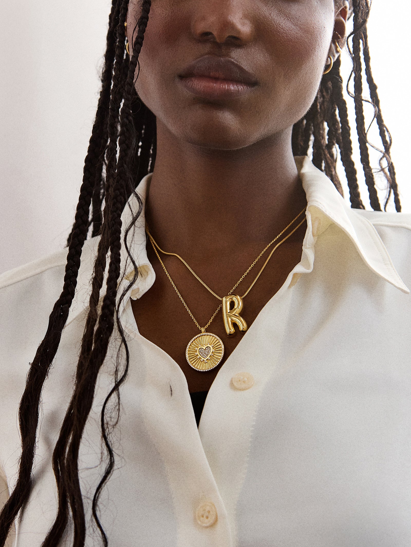 18K Gold Heart Reversible Pendant Necklace - Heart - Image 2