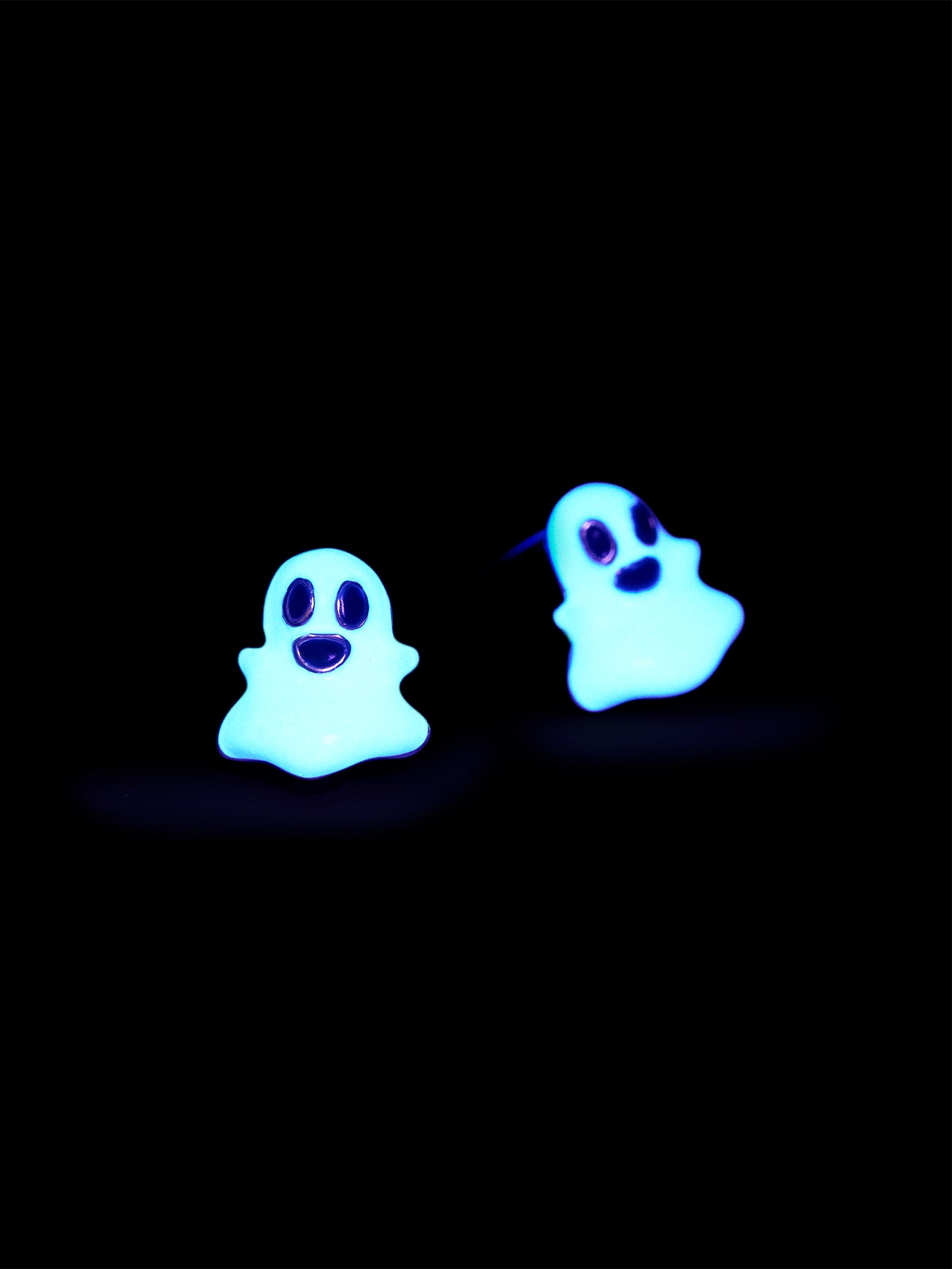 Glow-In-The-Dark Ghost Stud Earrings - Ghost - Image 2