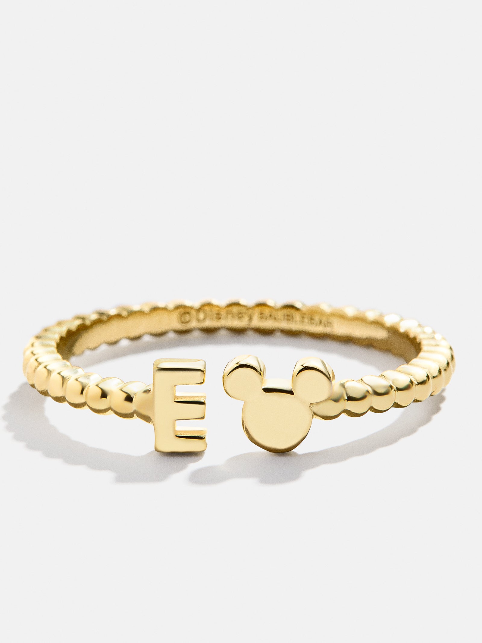 Disney Mickey Mouse 18K Gold Plated Sterling Silver Custom Ring - Gold/Pav??