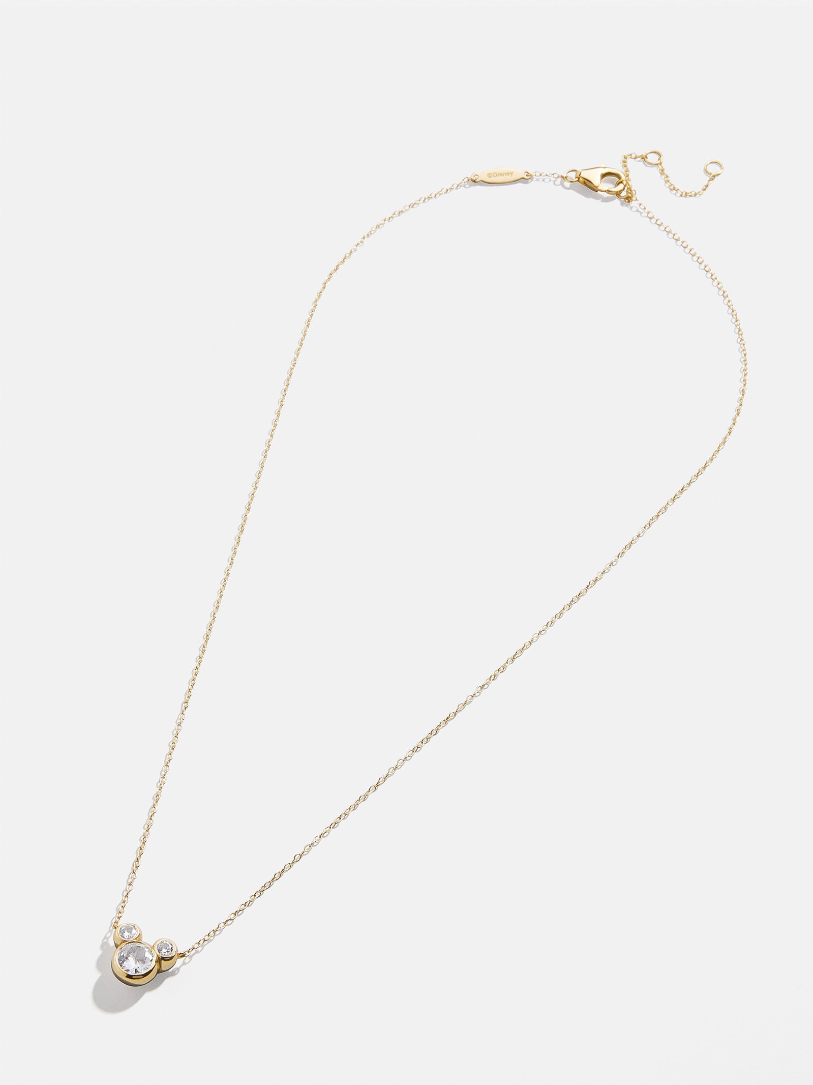 Mickey Mouse Disney 18K Gold Plated Sterling Silver & Cubic Zircona Pendant Necklace - Gold/Pav?? - Image 3