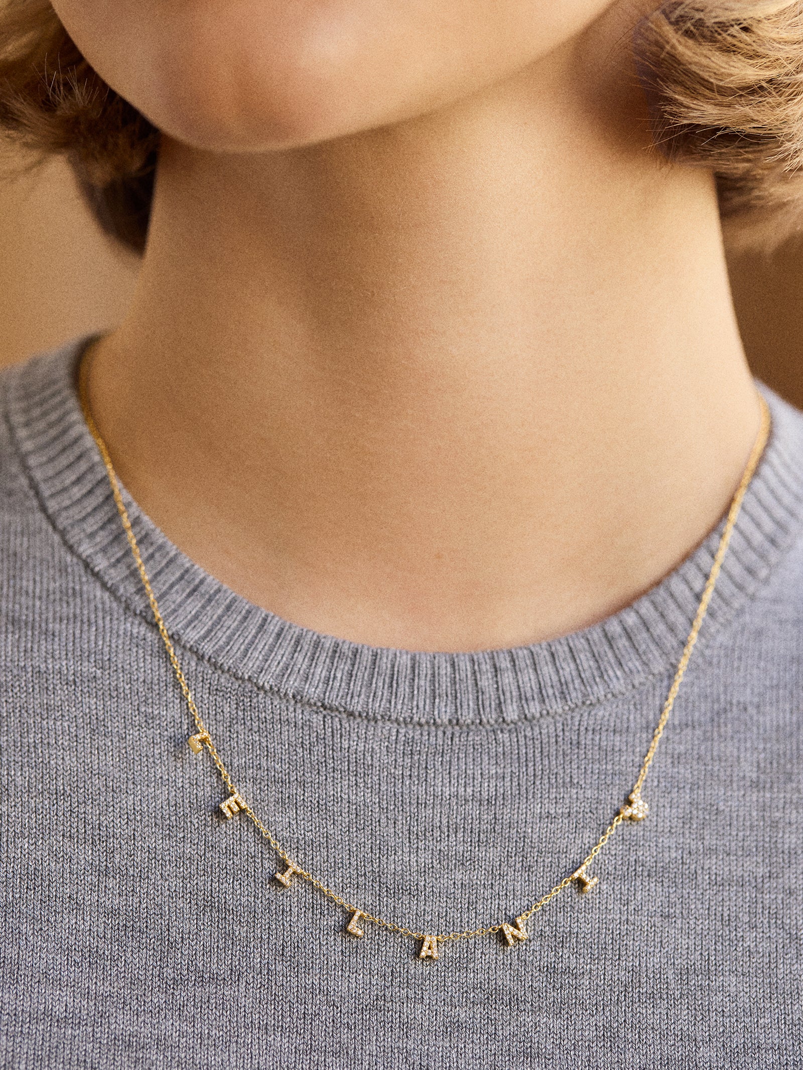 Disney Mickey Mouse 18K Gold Plated Sterling Silver Spaced Custom Necklace - Gold/Pav?? - Image 2