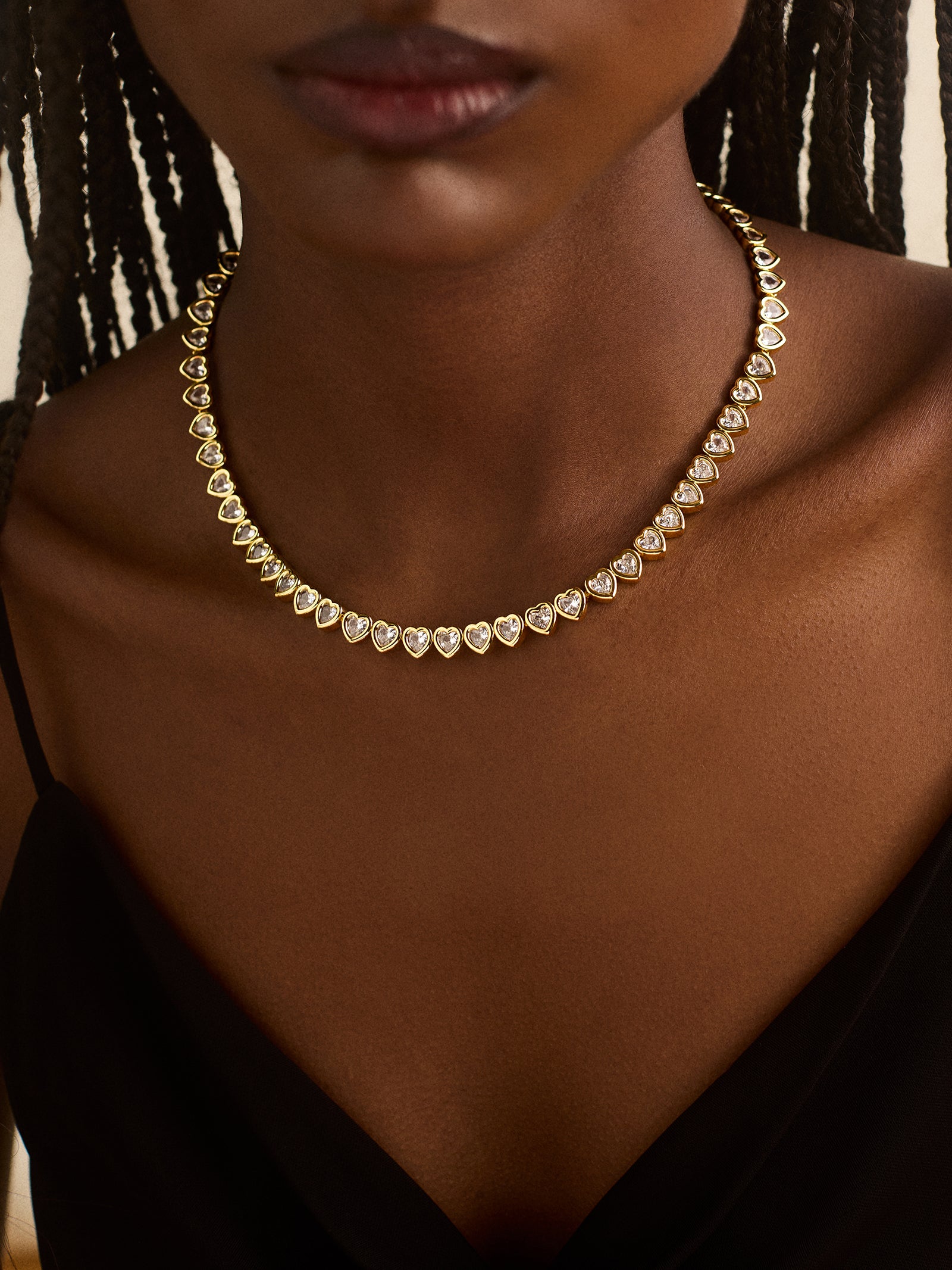 Haley Tennis Necklace - Gold/Pav?? - Image 2