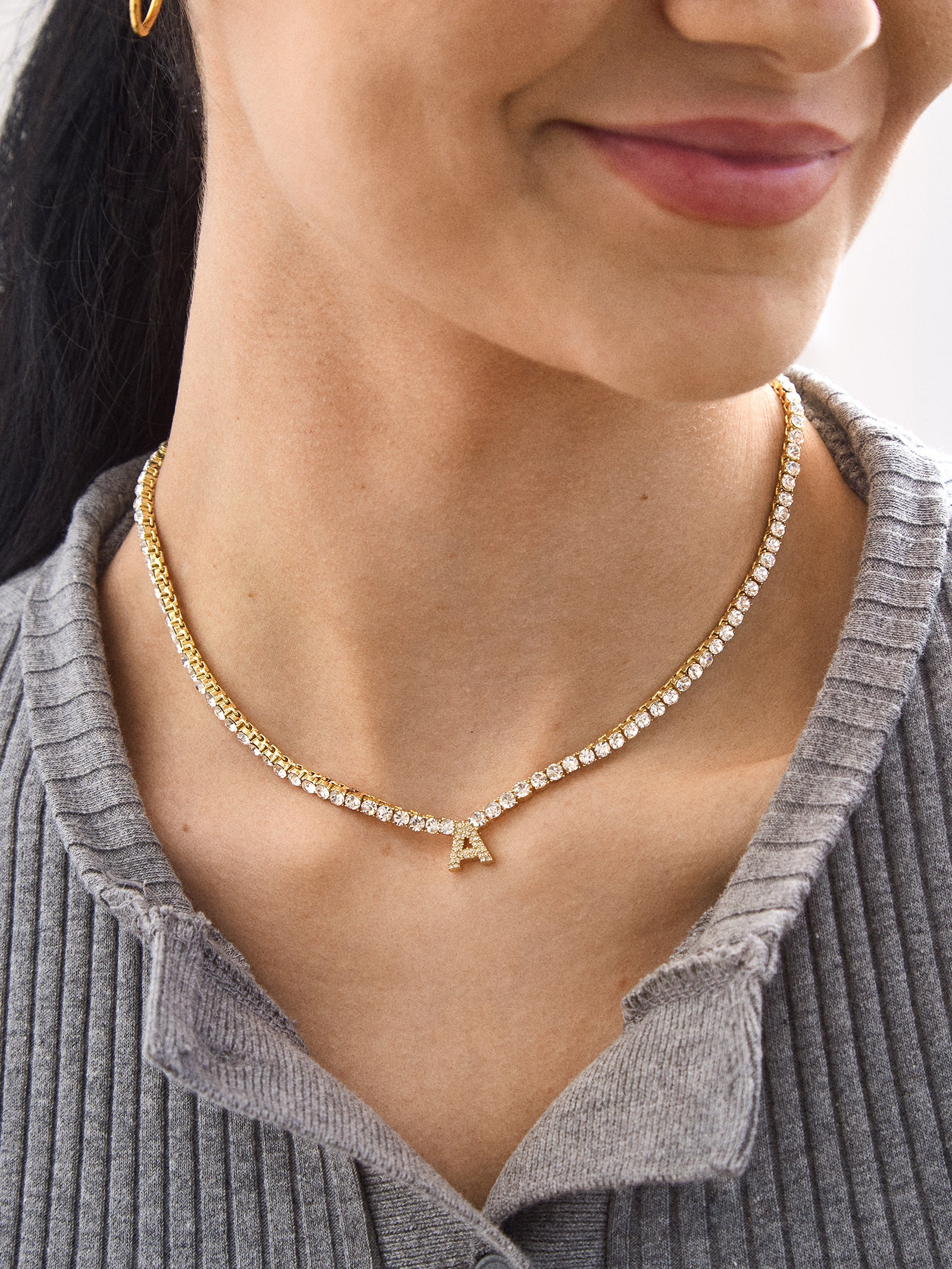 Initial Tennis Necklace - Gold/Pav?? - Image 2