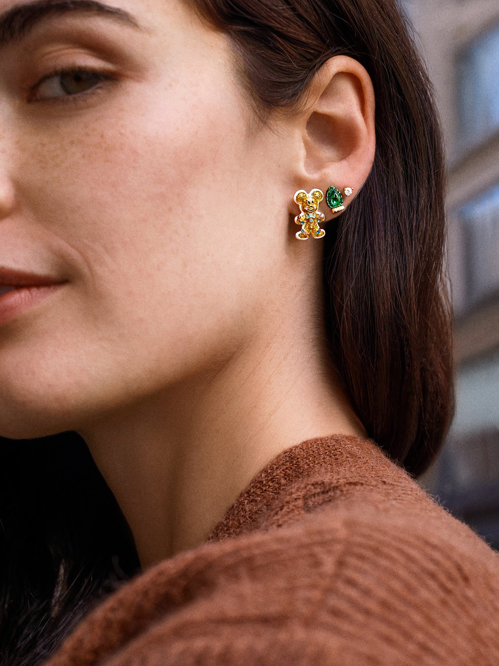 Disney Mickey Mouse Cookie Cutter Earrings - Gingerbread Man Delicate Stud Earrings - Image 2