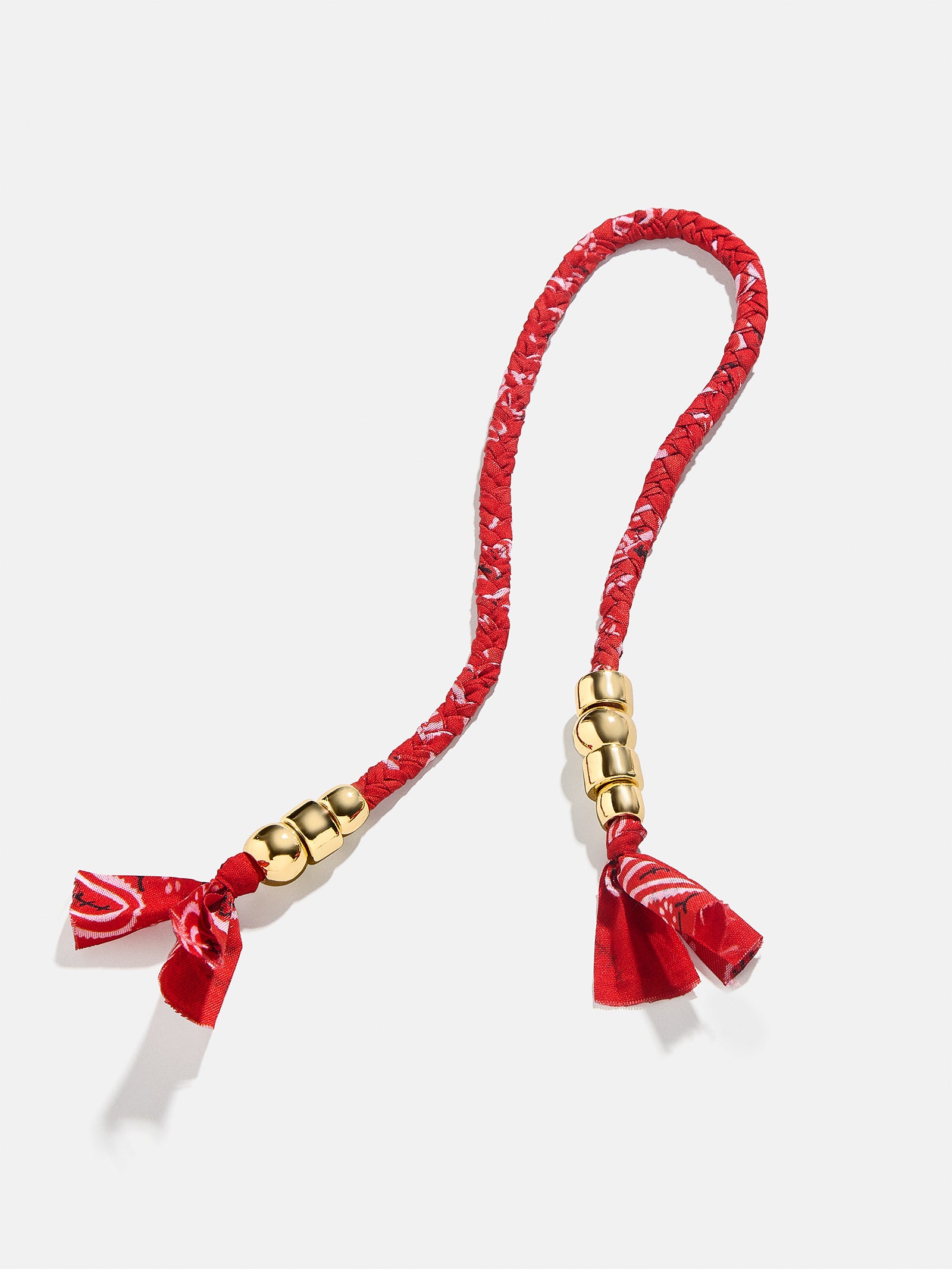 Braided Bandana Bag Charm - Red - Image 3