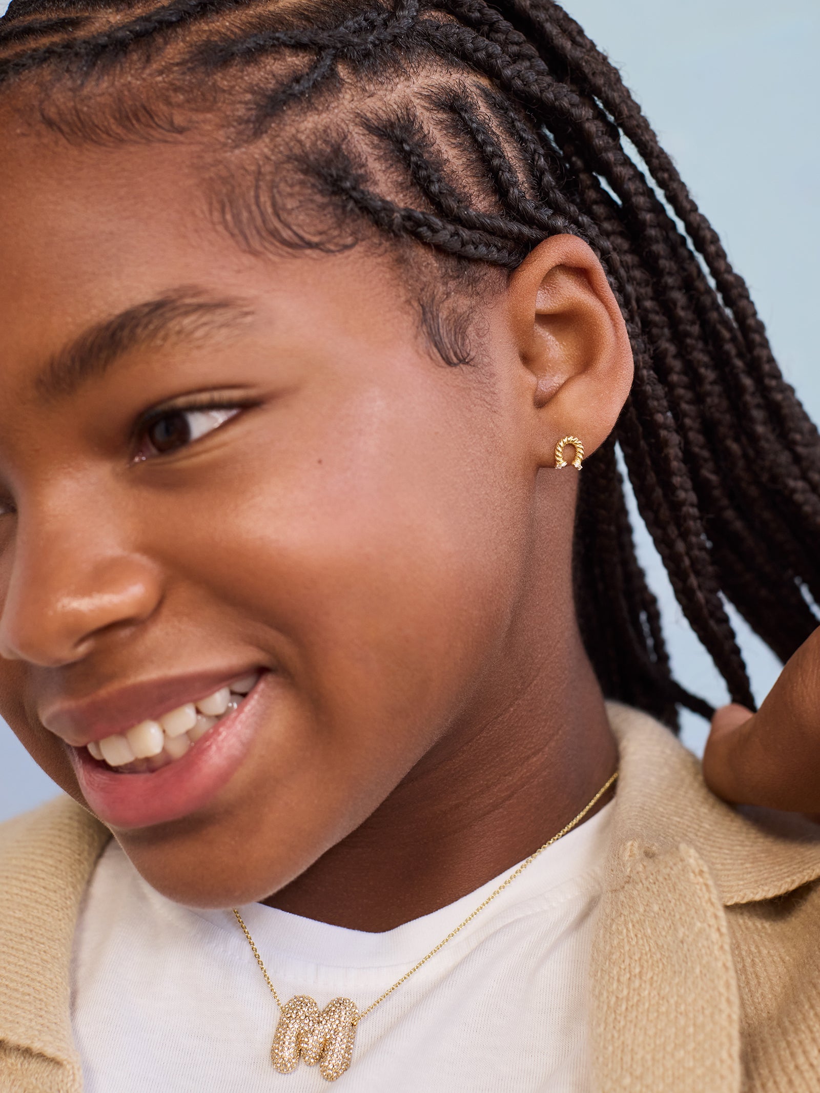 Lucky You 18K Gold Kids' Horseshoe Earrings - Horseshoe - Image 2