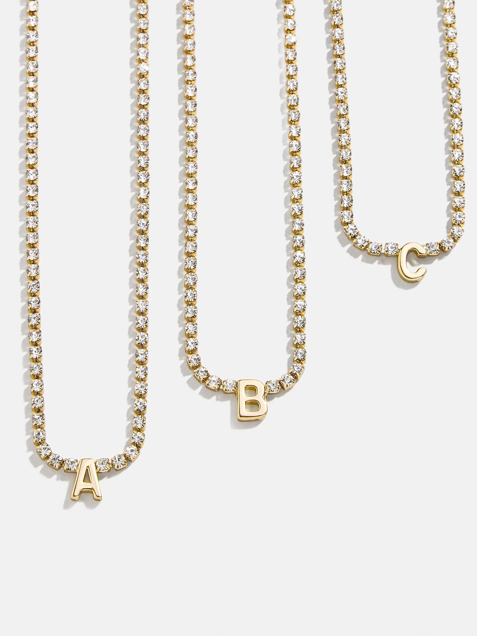 Ruth Initial Tennis Necklace - Gold/Pav??