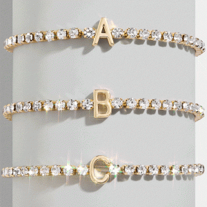 Lyanna Initial Tennis Bracelet - Gold/Pav??