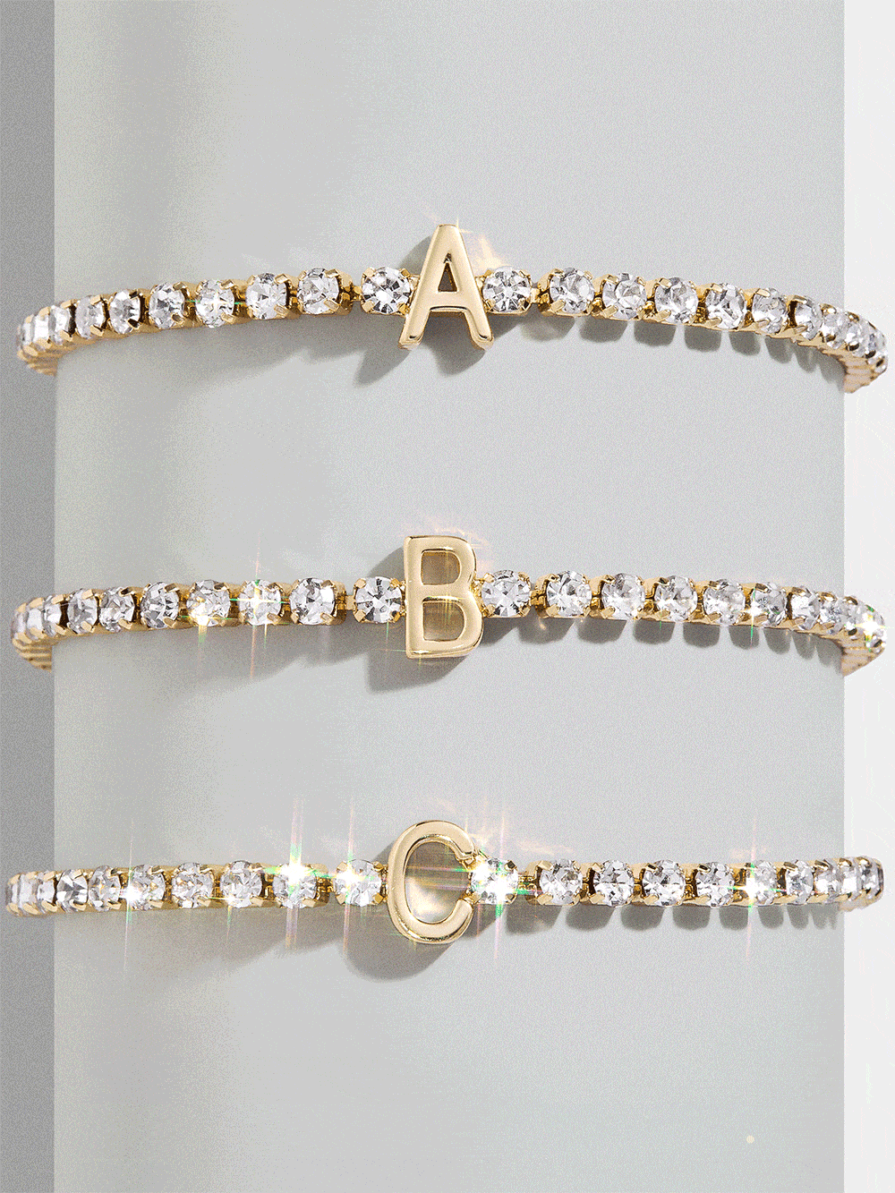 Lyanna Initial Tennis Bracelet - Gold/Pav??