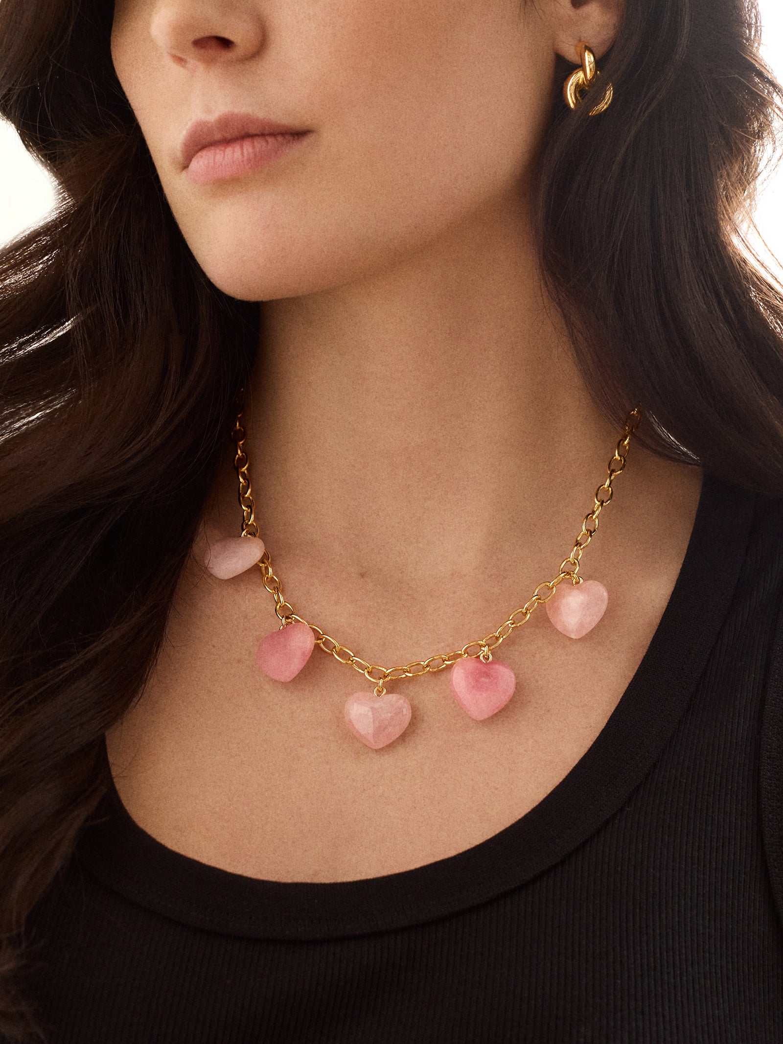Esme Statement Necklace - Gold/Pink - Image 2