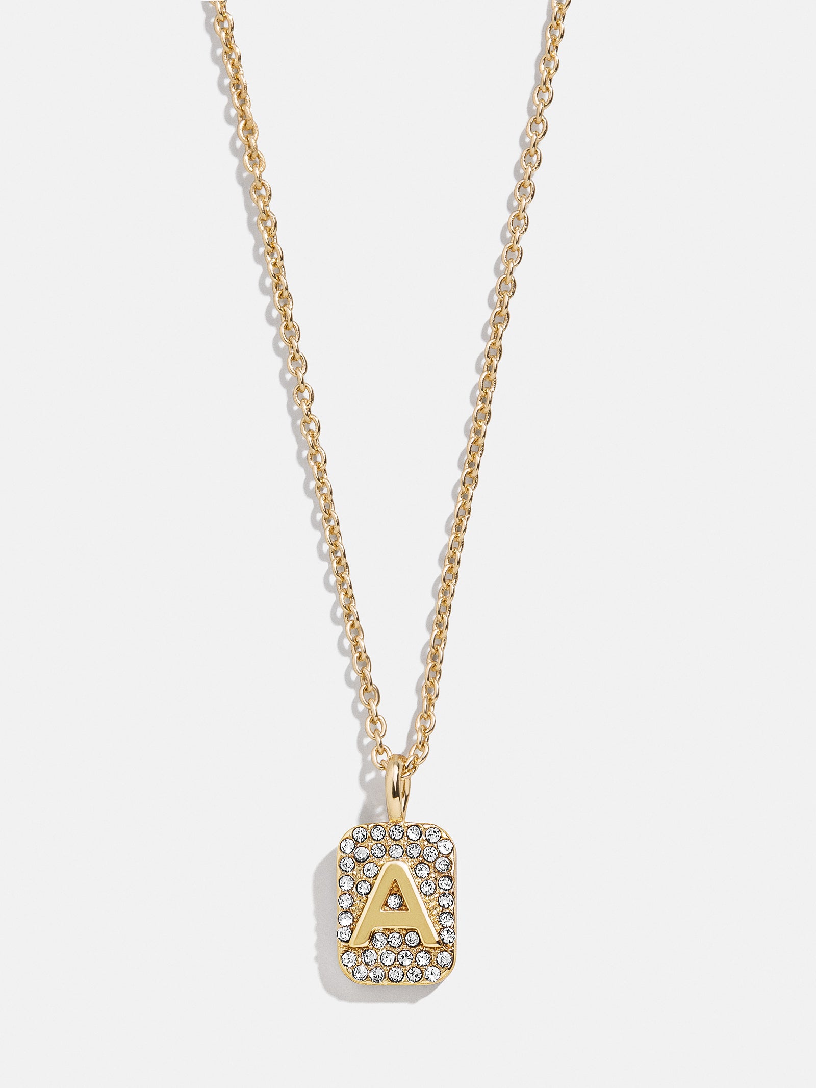 Tina Block Initial Necklace - Gold/Pav?? - Image 3