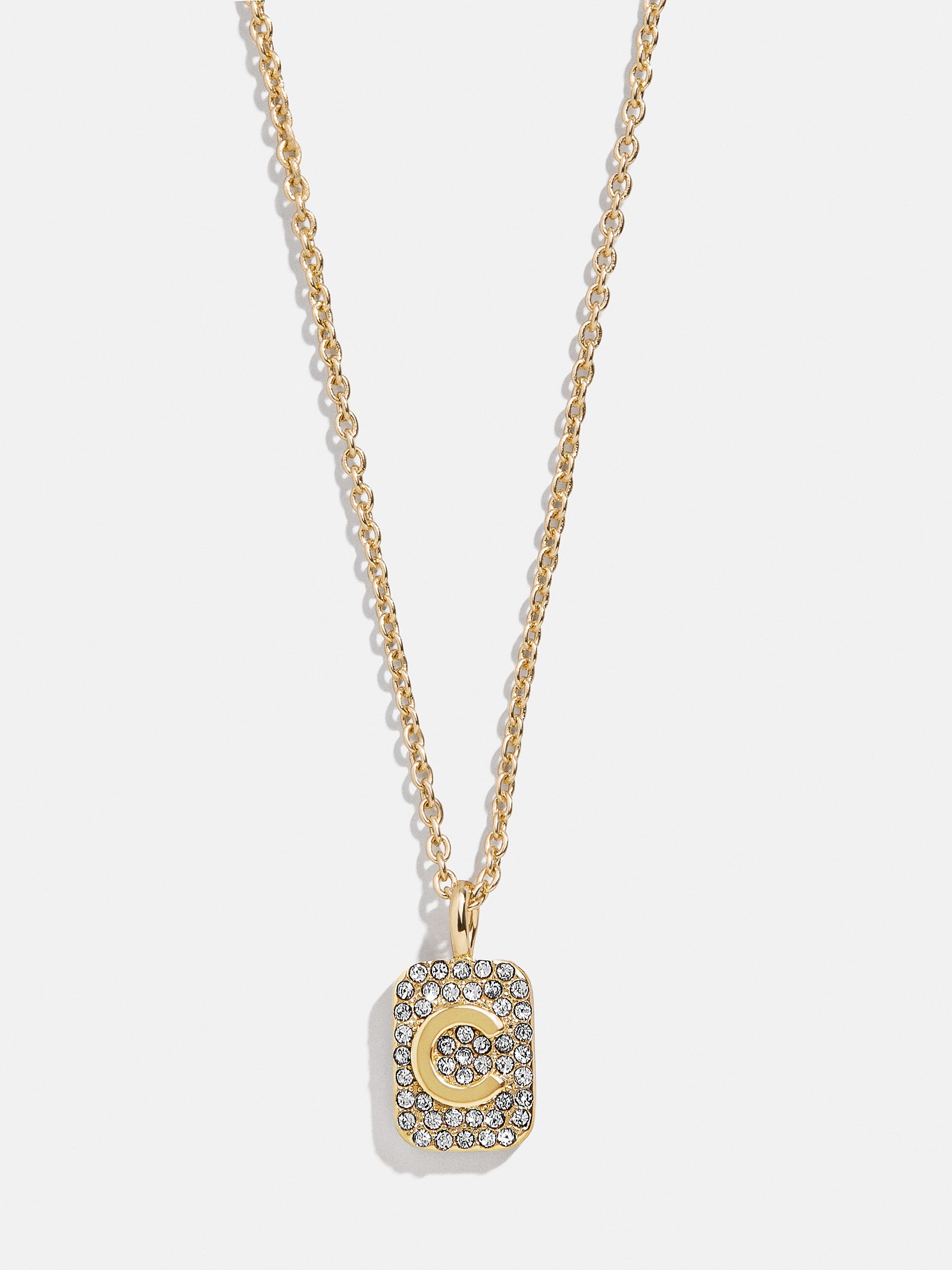 Tina Block Initial Necklace - Gold/Pav?? - Image 5