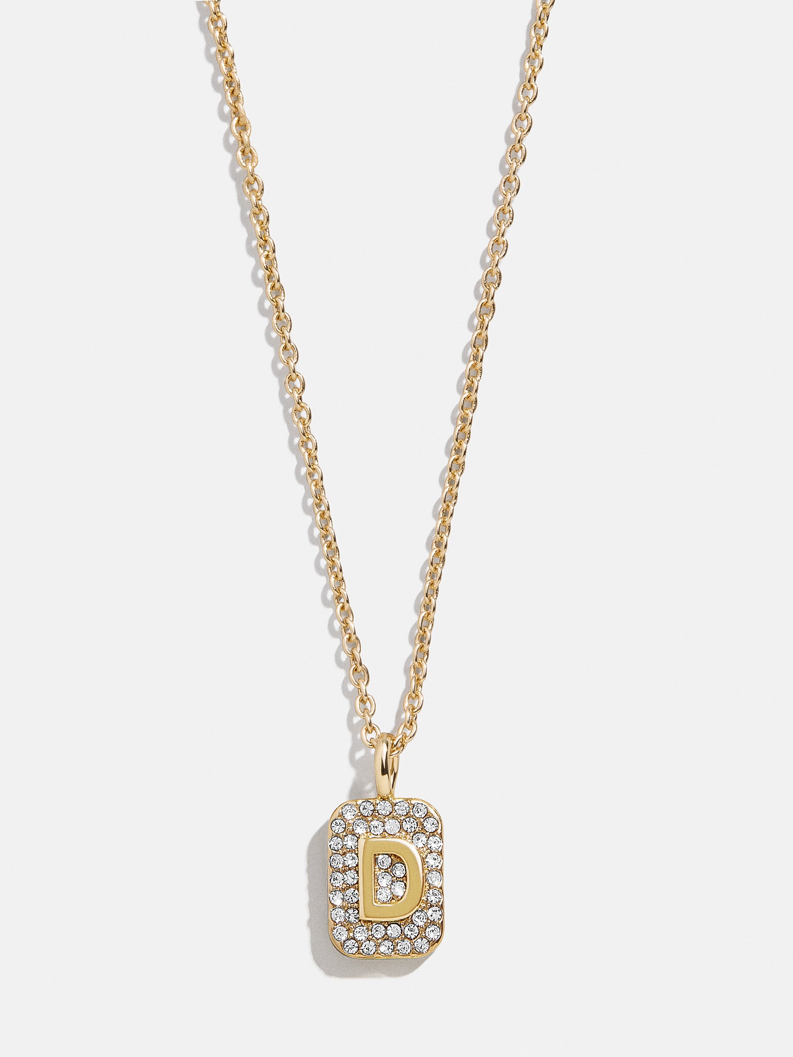 Tina Block Initial Necklace - Gold/Pav?? - Image 6