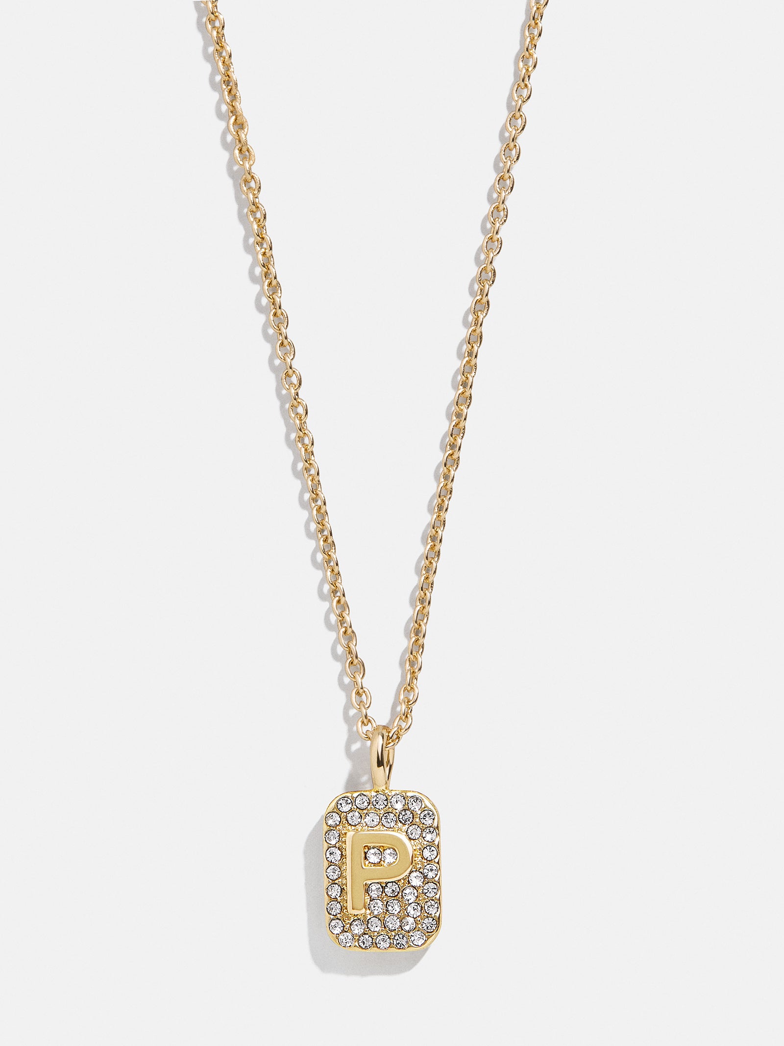 Tina Block Initial Necklace - Gold/Pav?? - Image 18