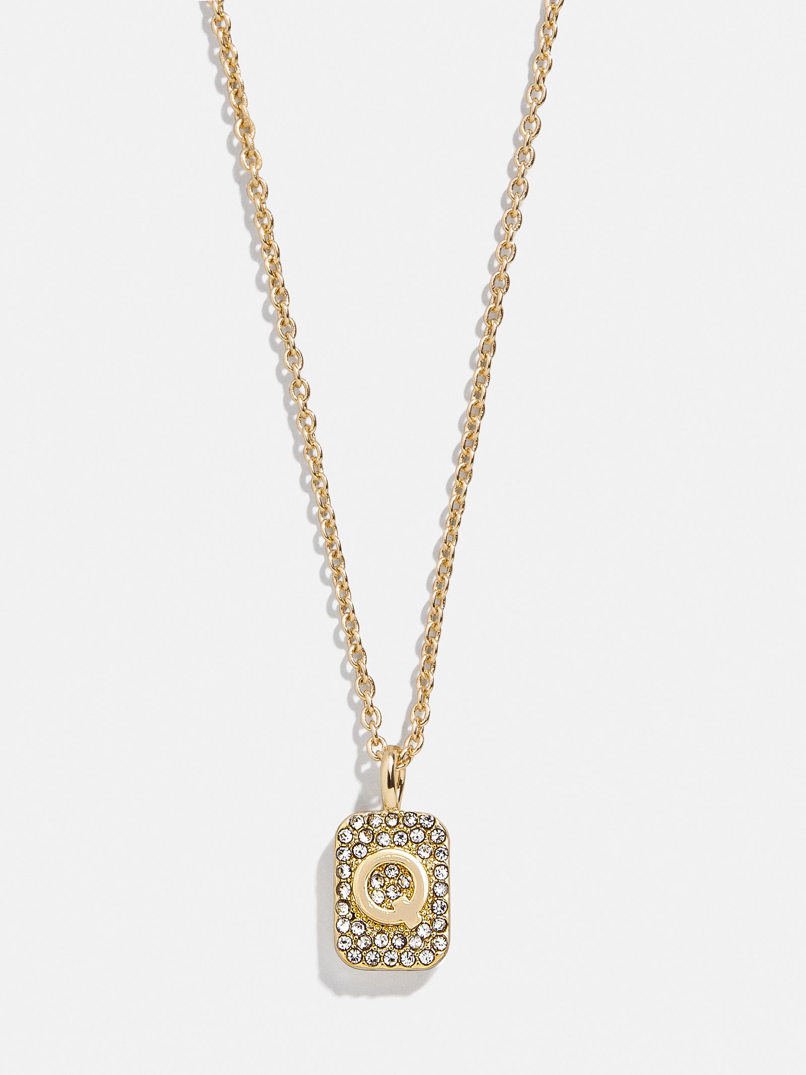 Tina Block Initial Necklace - Gold/Pav?? - Image 19
