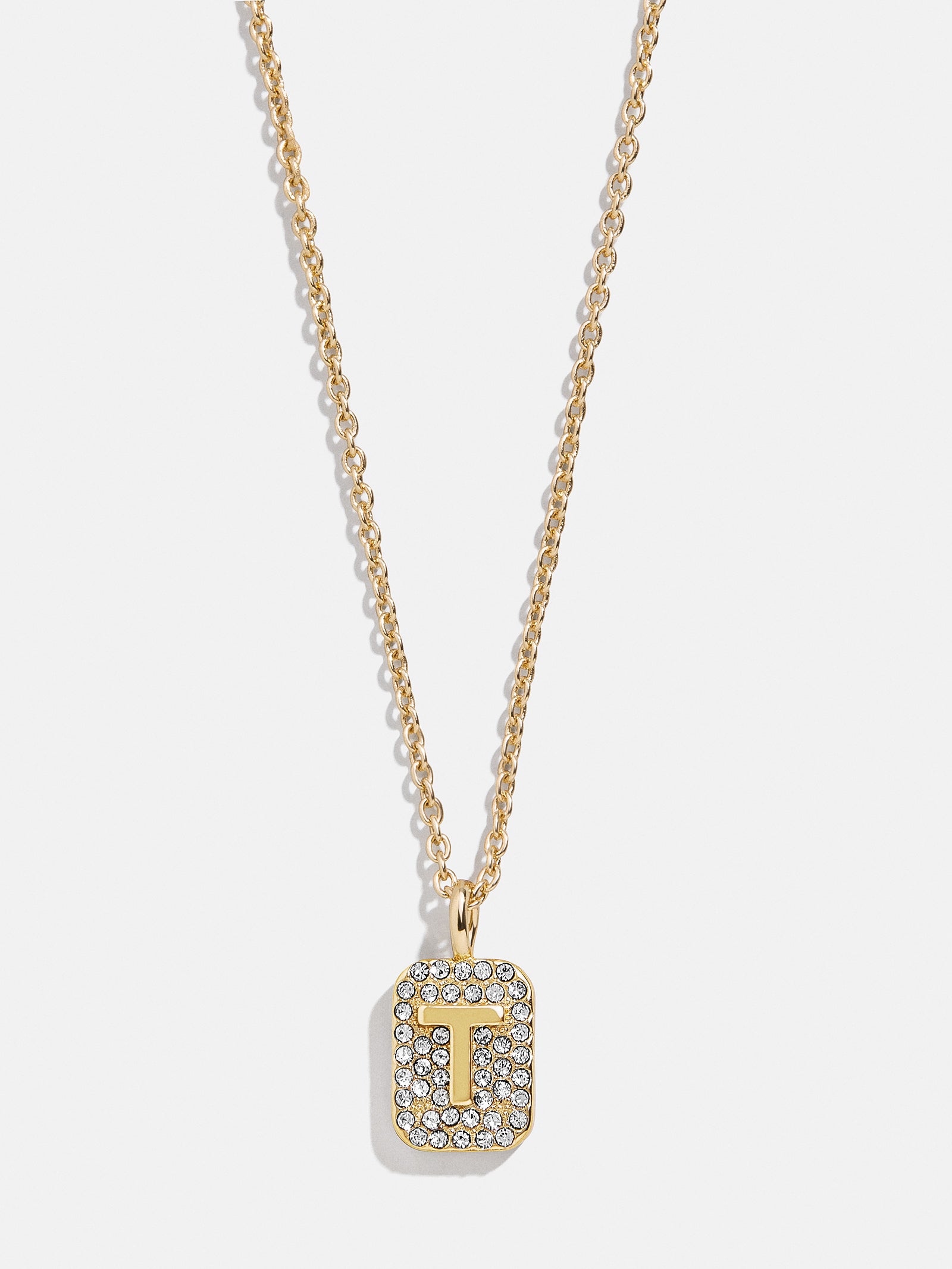 Tina Block Initial Necklace - Gold/Pav?? - Image 22