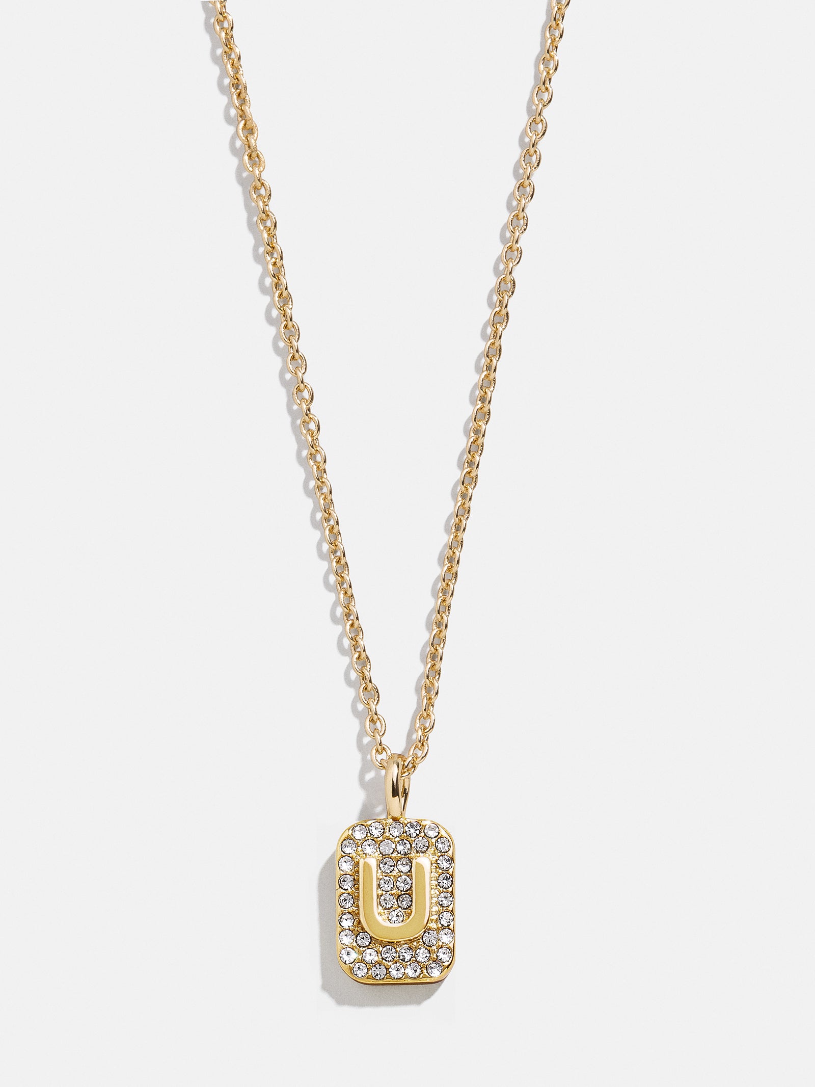 Tina Block Initial Necklace - Gold/Pav?? - Image 23