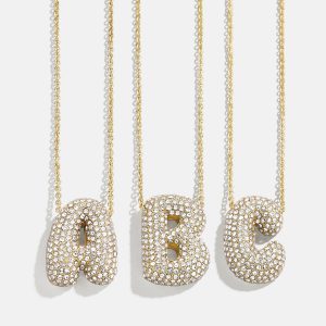 Kids' Bubble Initial Necklace - Gold/Pav??