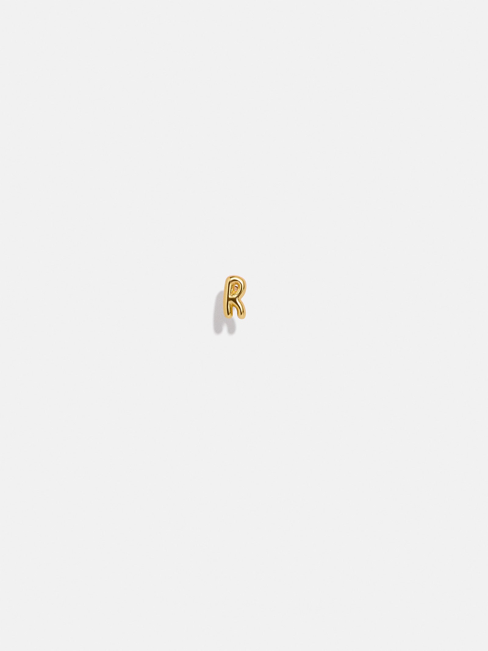 18K Gold Single Bubble Initial Earring - Bubble Initial - Image 19