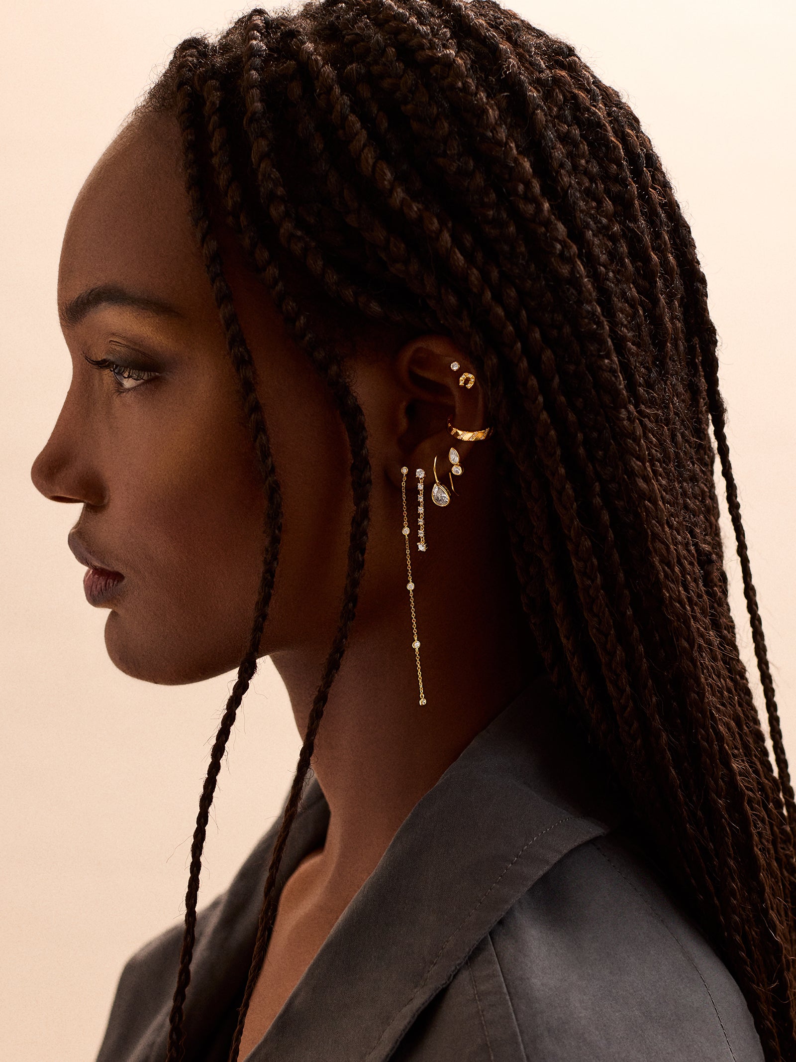 Shay 18K Gold Ear Cuff - Gold/Pav?? - Image 2