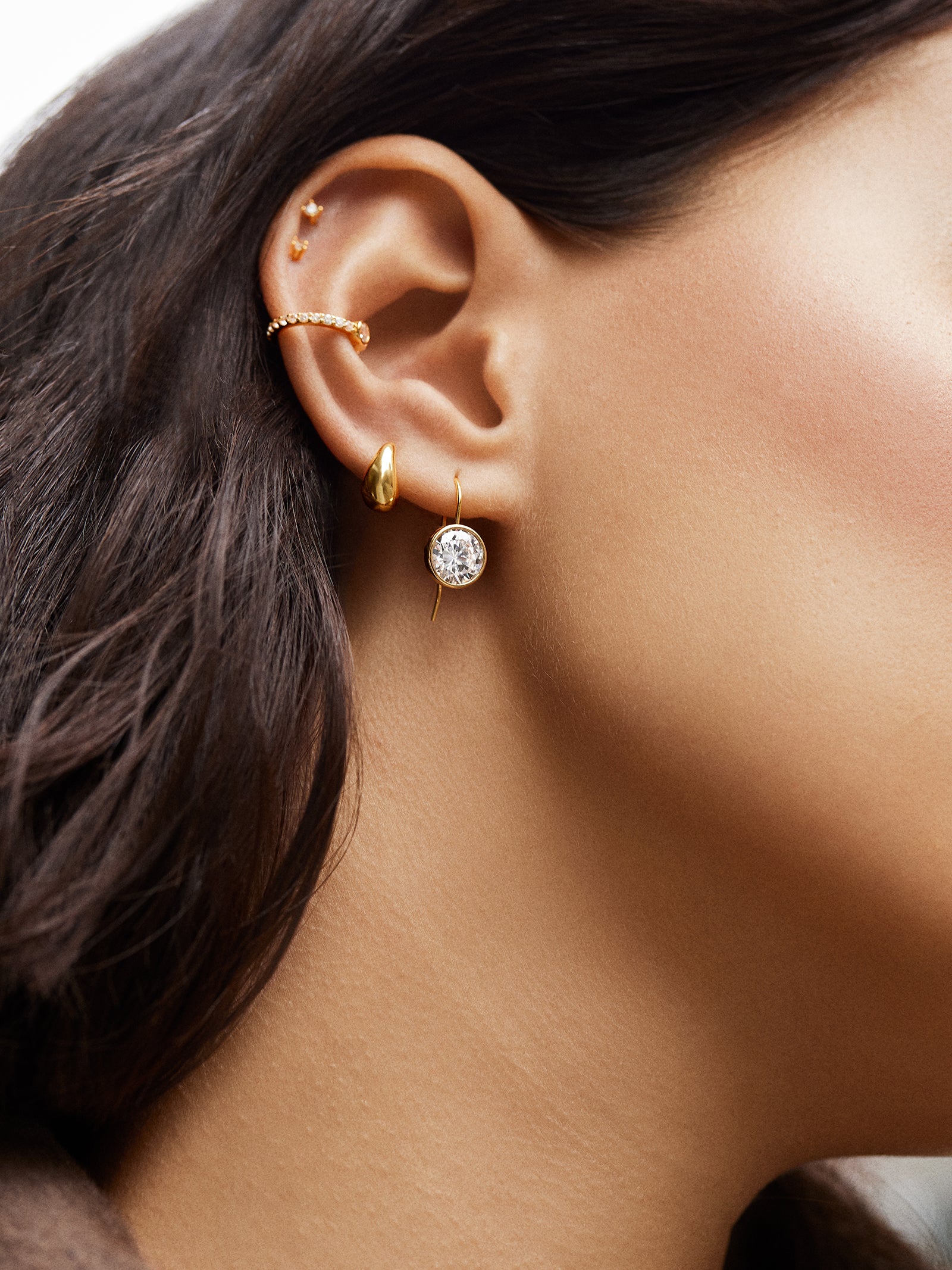 Dani 18K Gold Ear Cuff - Gold/Pav?? - Image 2