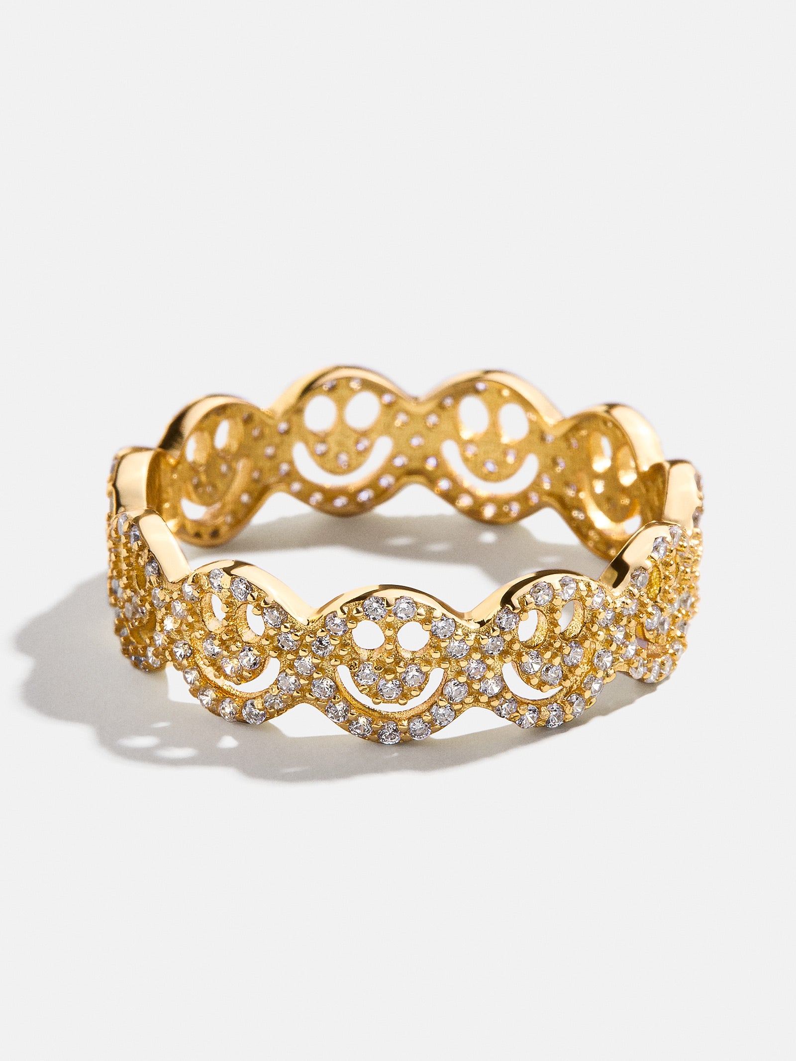 18K Gold Smiley Pav?? Ring - Smiley Face - Image 3