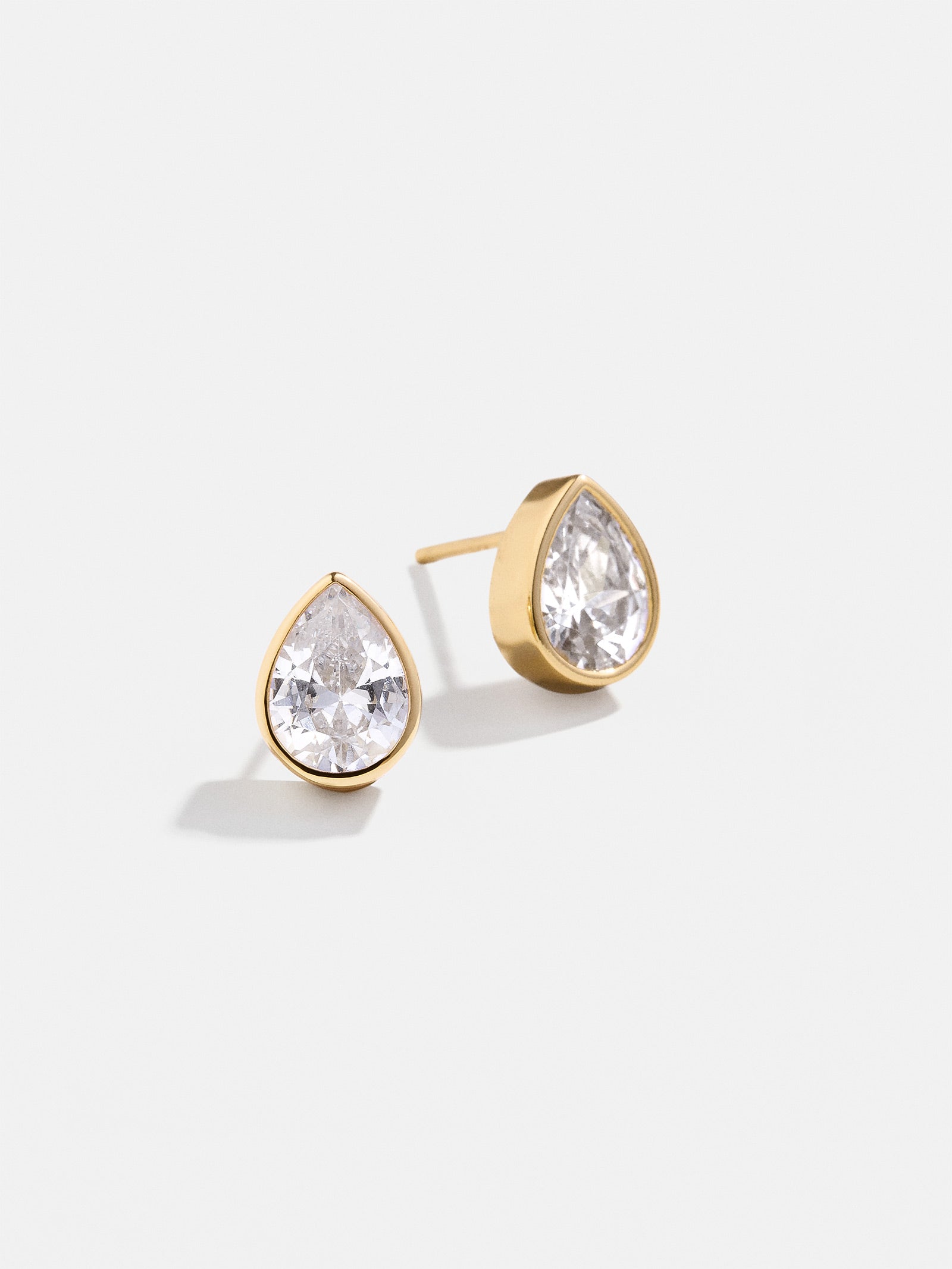Donna 18K Gold Bezel Earrings - Gold/Pav??