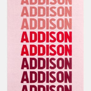 Ombre Name Custom Blanket - Red/Pink