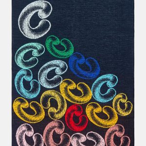 Retro Bubble Custom Initial Blanket - Black/Multi