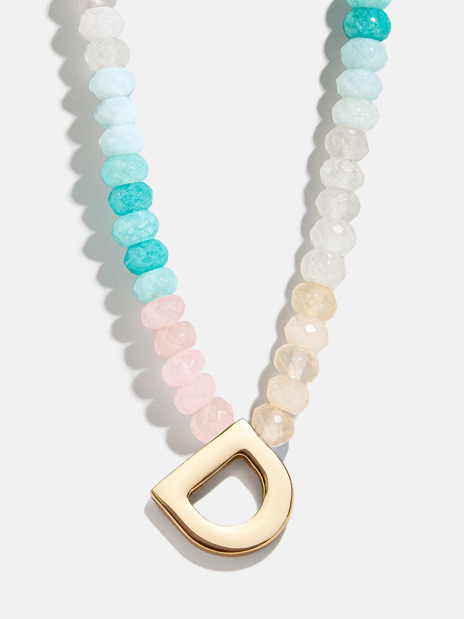 Semi-Precious Block Initial Necklace - Light Multi - Image 6