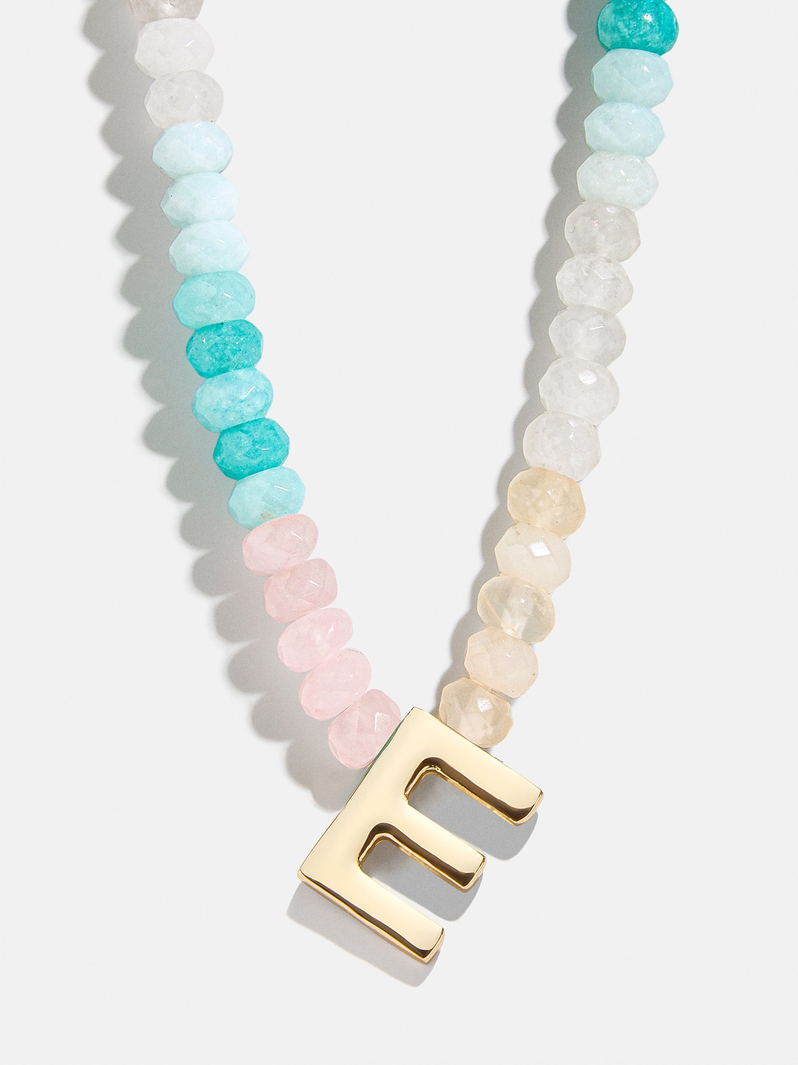 Semi-Precious Block Initial Necklace - Light Multi - Image 7