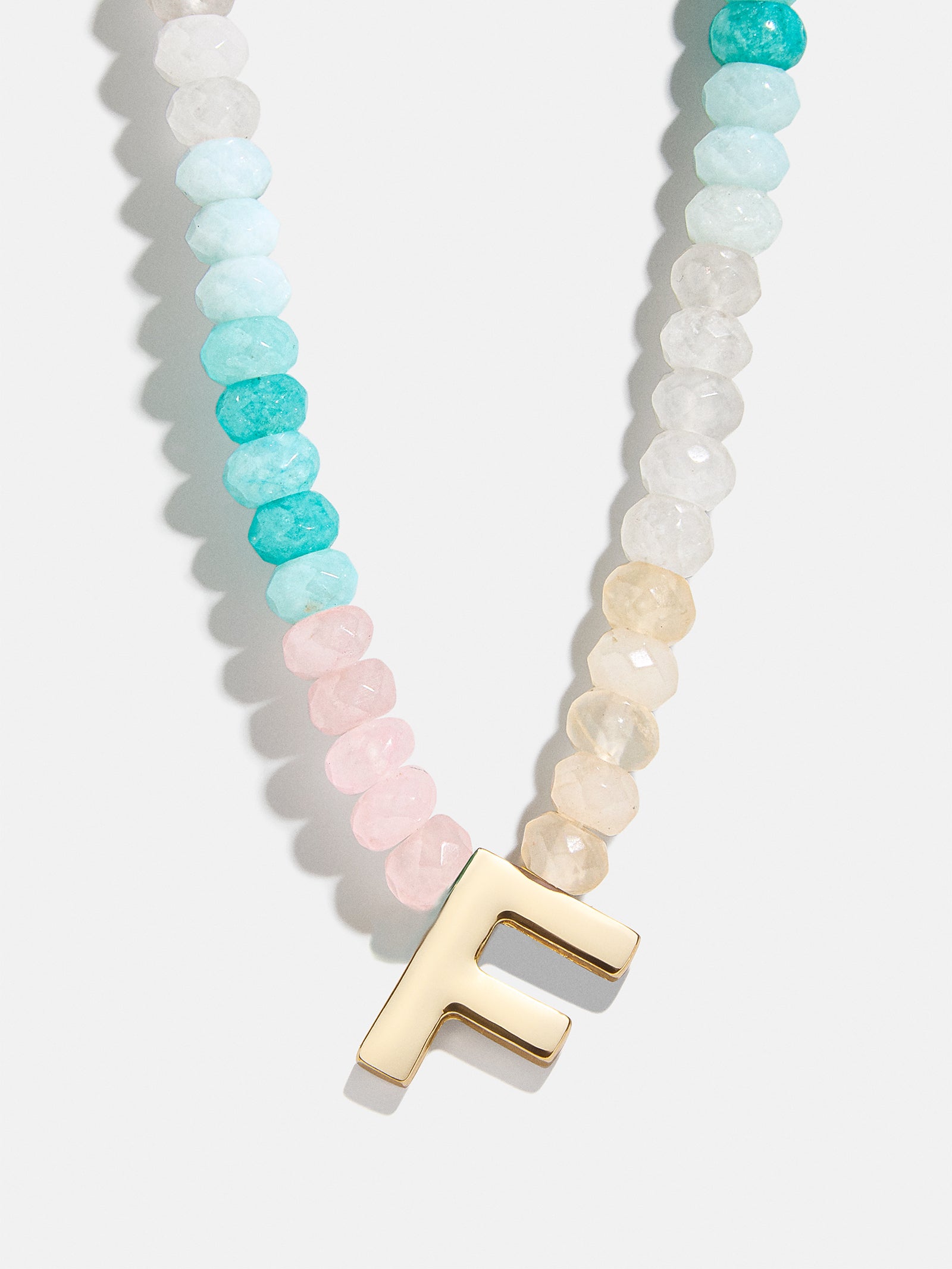 Semi-Precious Block Initial Necklace - Light Multi - Image 8