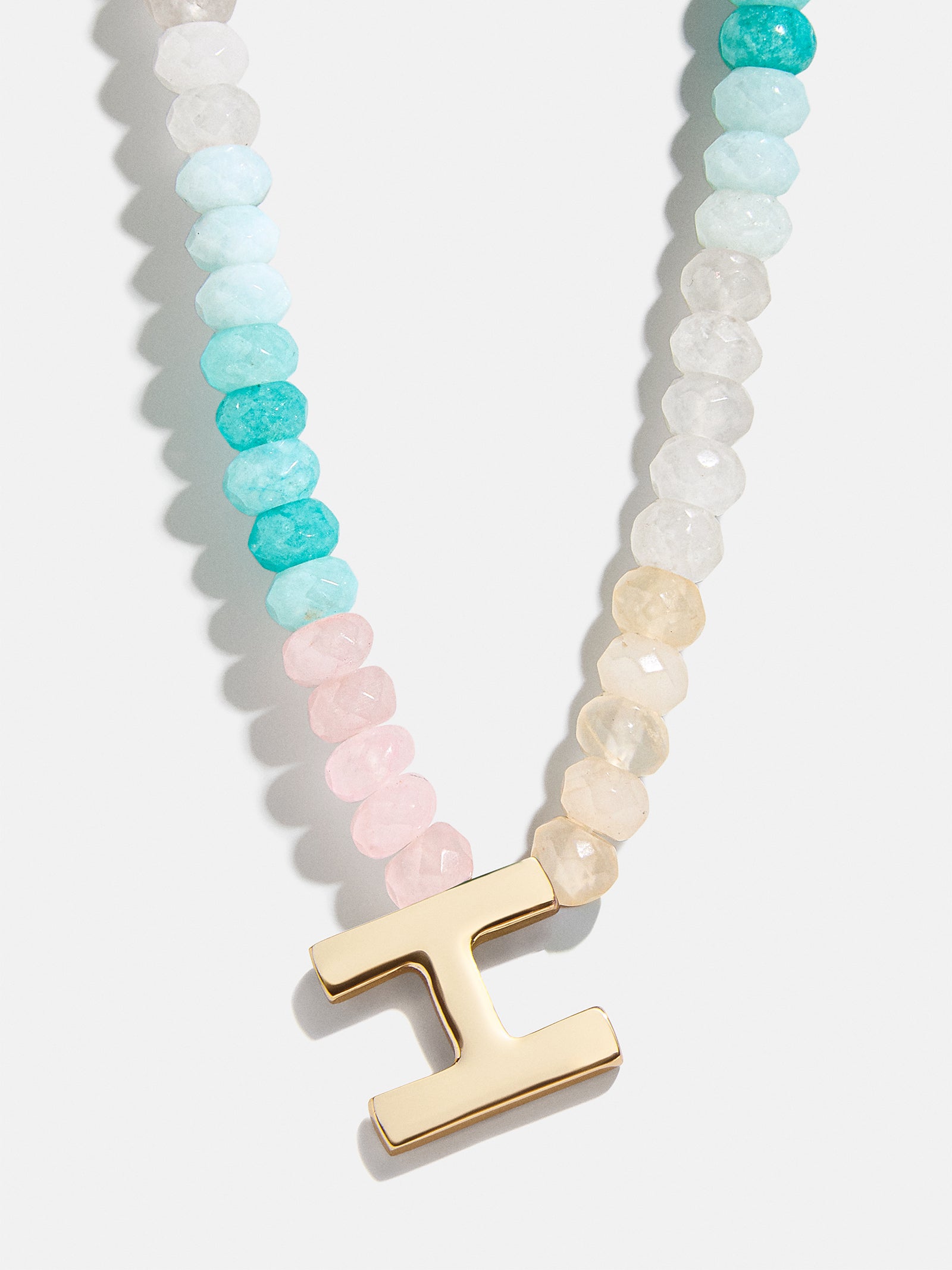 Semi-Precious Block Initial Necklace - Light Multi - Image 10