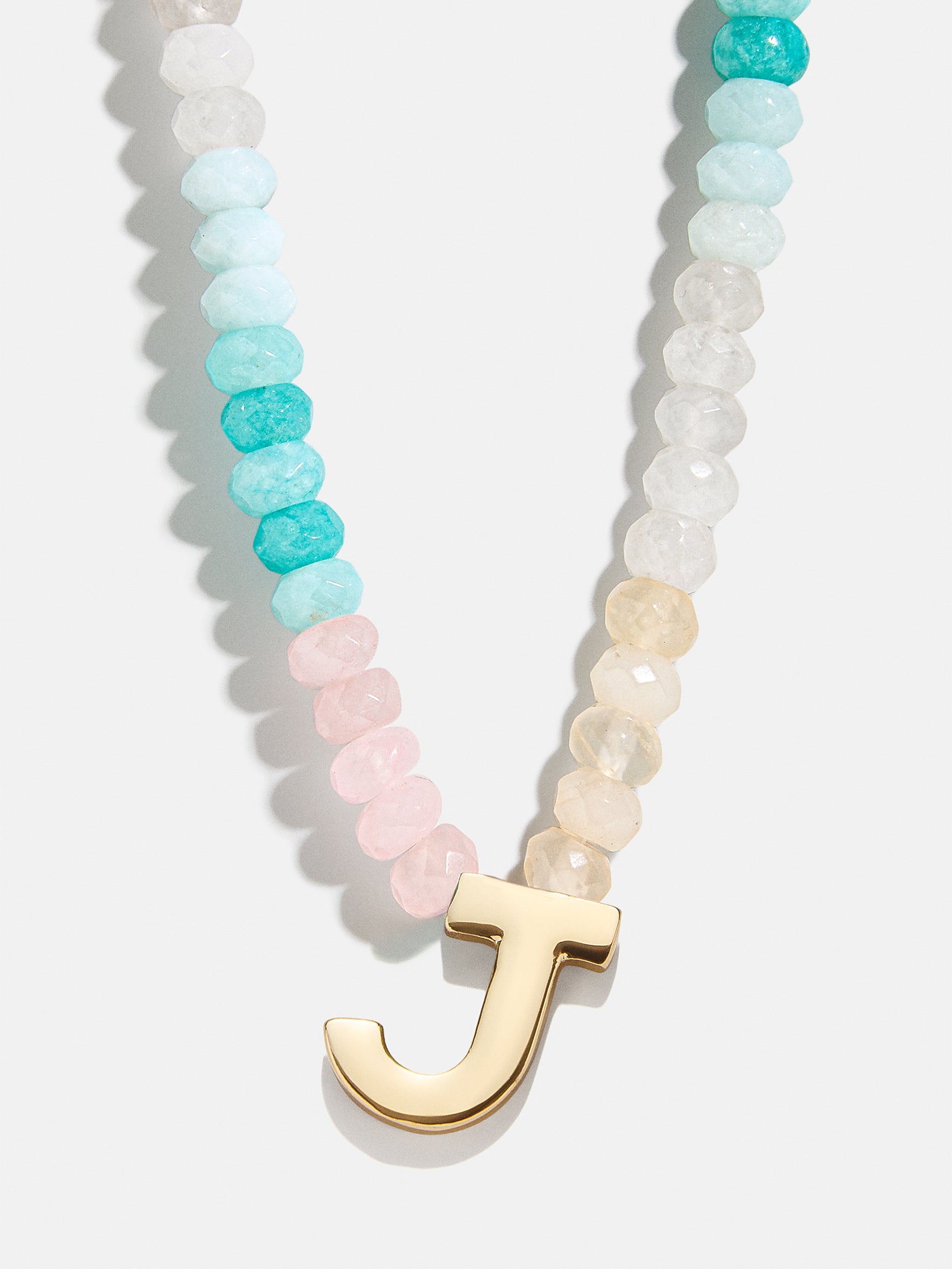 Semi-Precious Block Initial Necklace - Light Multi - Image 12
