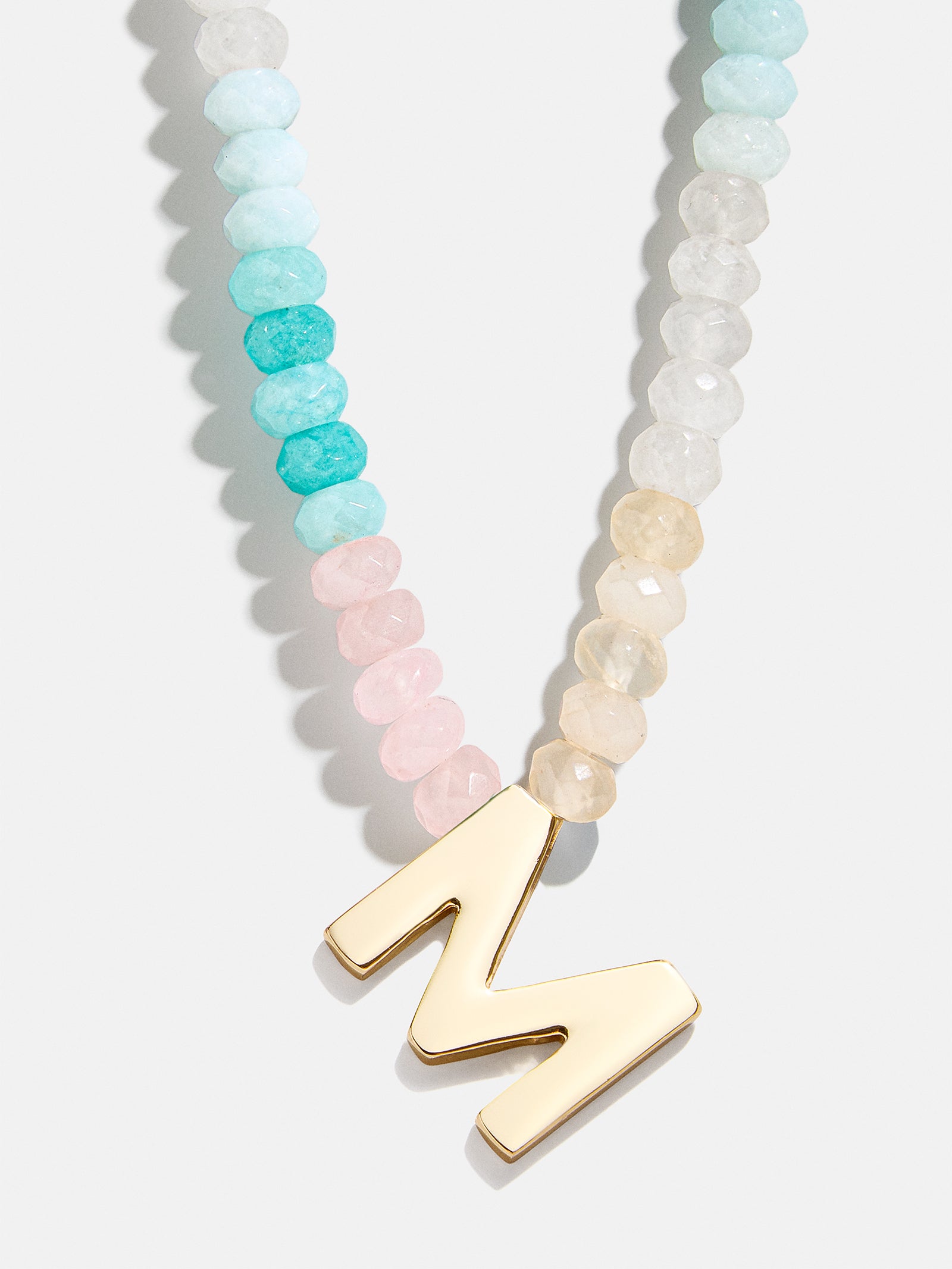 Semi-Precious Block Initial Necklace - Light Multi - Image 15