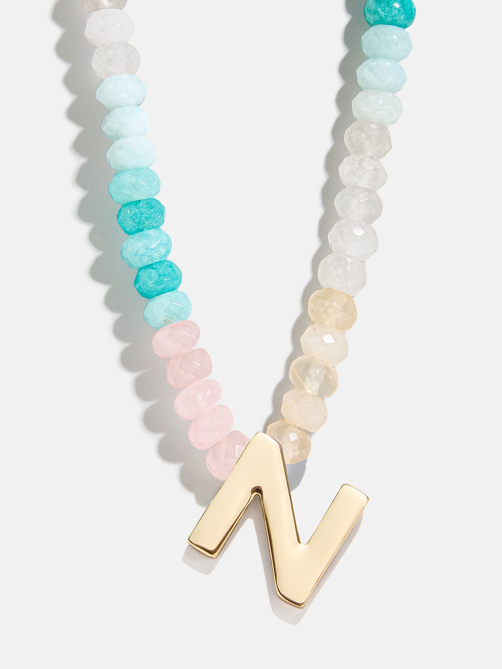 Semi-Precious Block Initial Necklace - Light Multi - Image 16