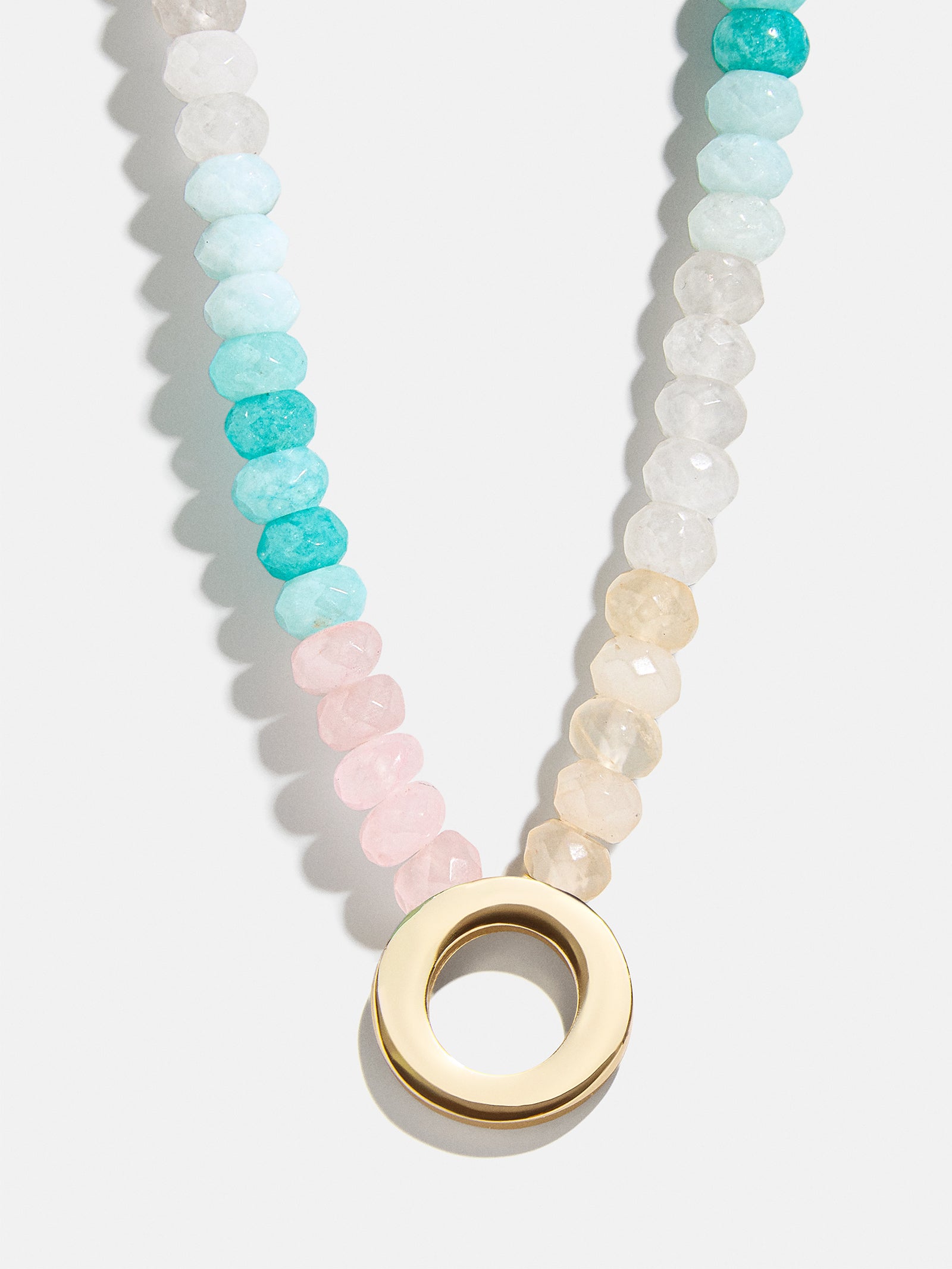 Semi-Precious Block Initial Necklace - Light Multi - Image 17