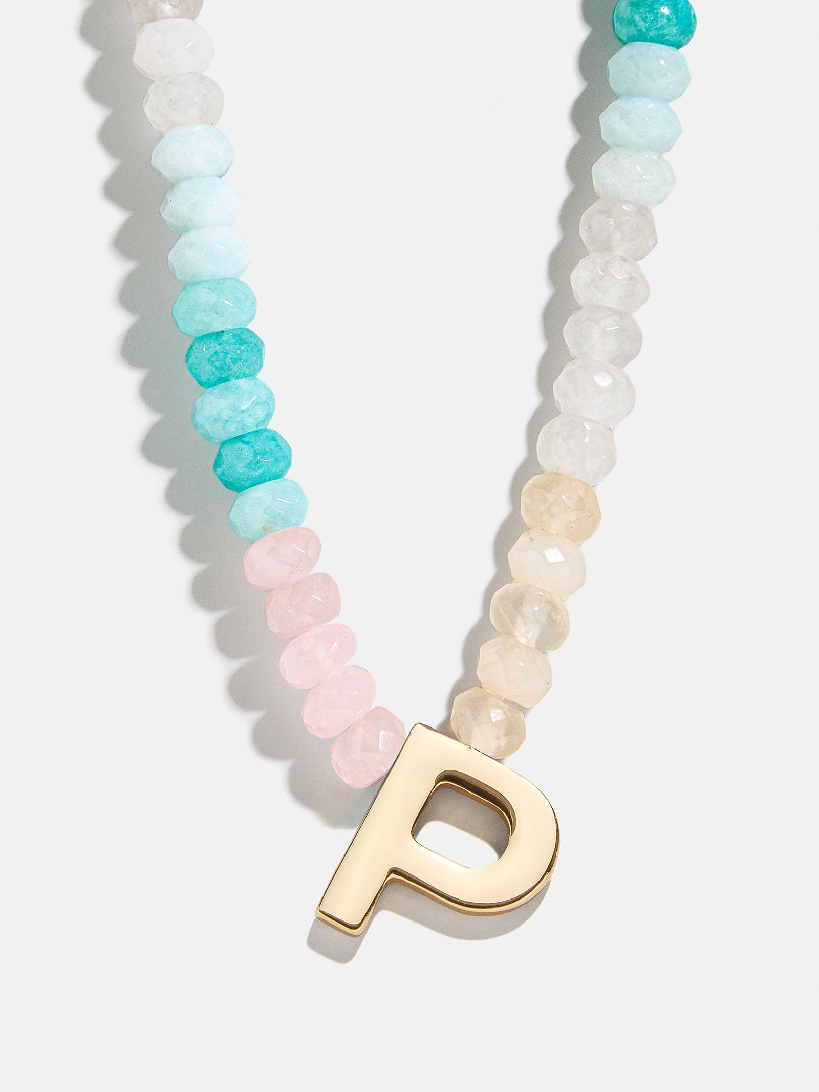Semi-Precious Block Initial Necklace - Light Multi - Image 18