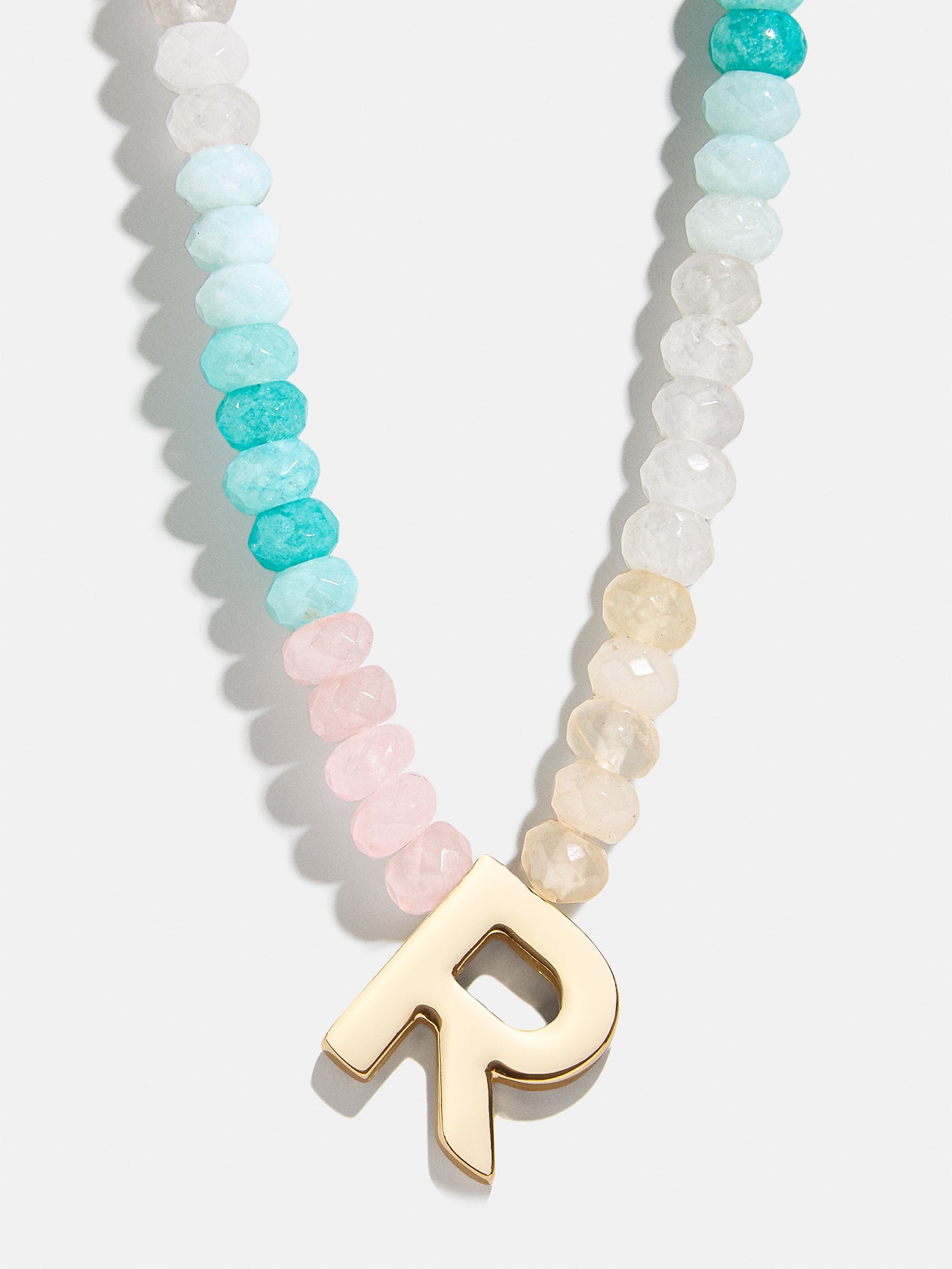 Semi-Precious Block Initial Necklace - Light Multi - Image 19