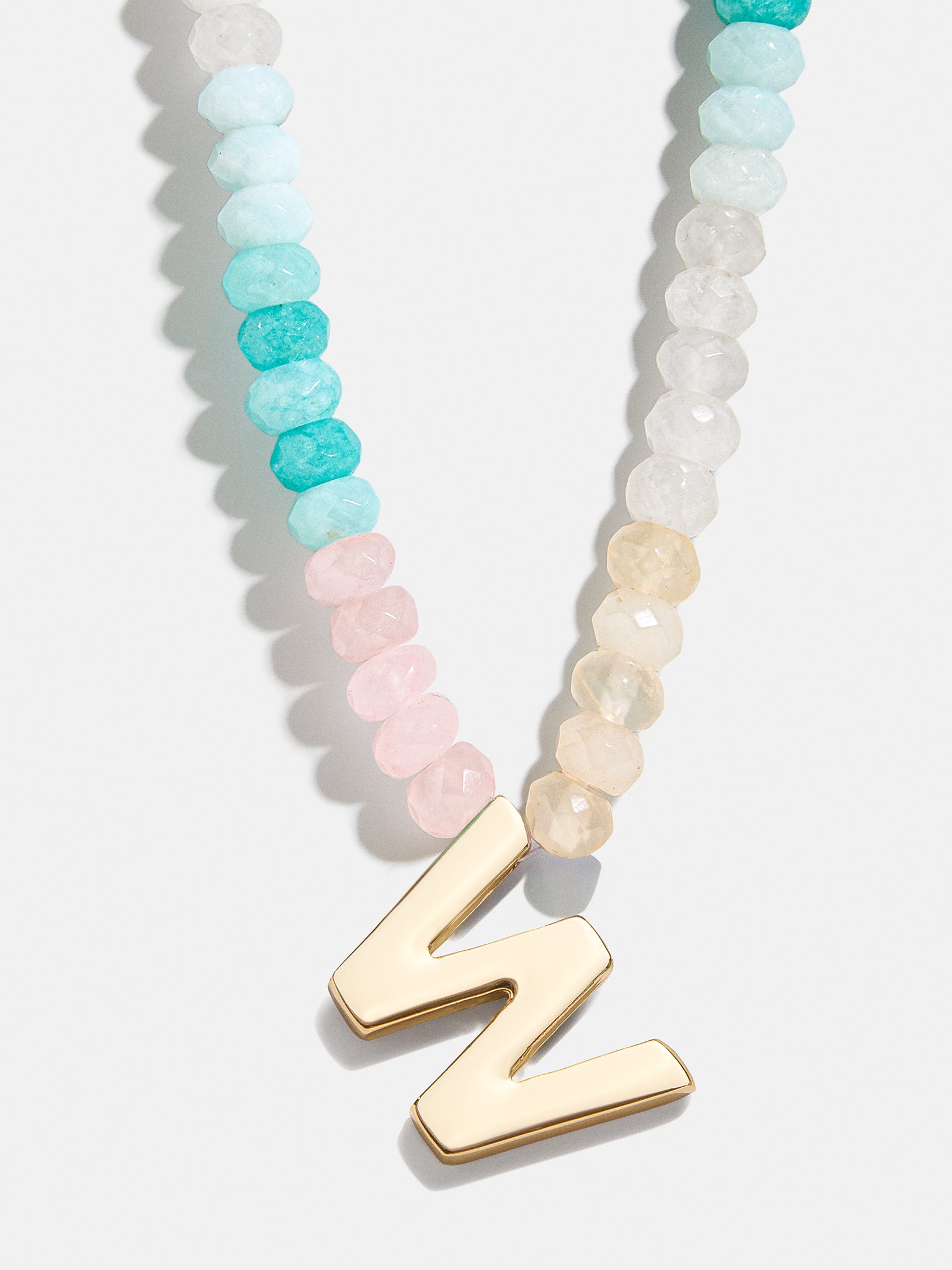 Semi-Precious Block Initial Necklace - Light Multi - Image 23