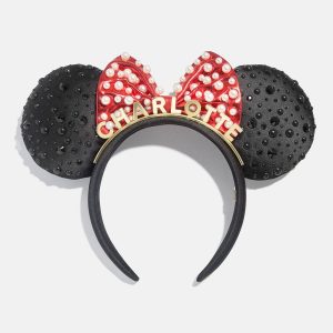 Disney Minnie Mouse Custom Ears Headband - Custom Black/Red Minnie Mouse Ears