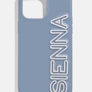 Fine Line Custom iPhone Case - Slate Blue/White