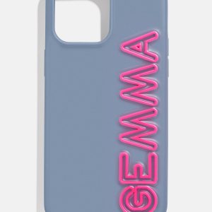 Fine Line Custom iPhone Case - Slate Blue/Hot Pink